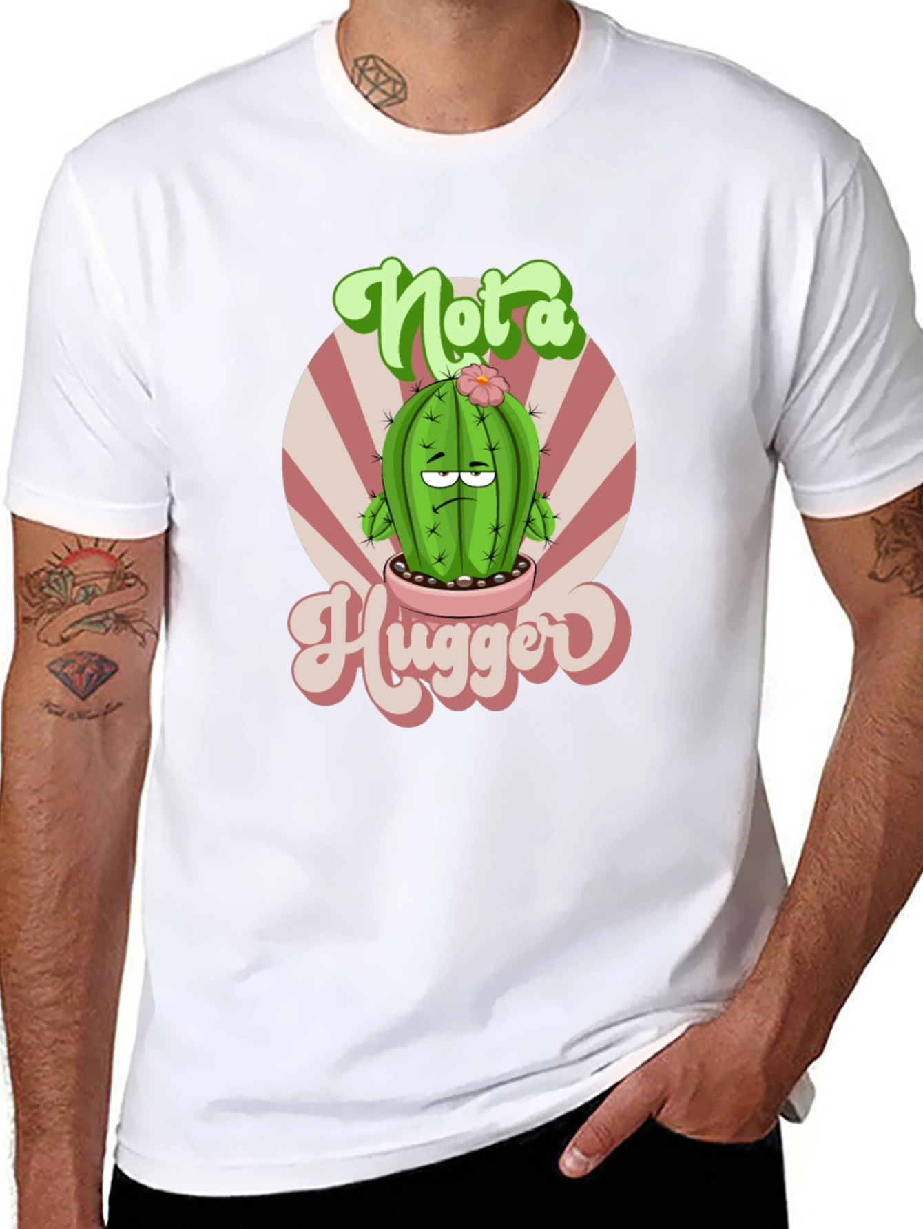 Not a Hugger Cactus Graphic T-Shirt