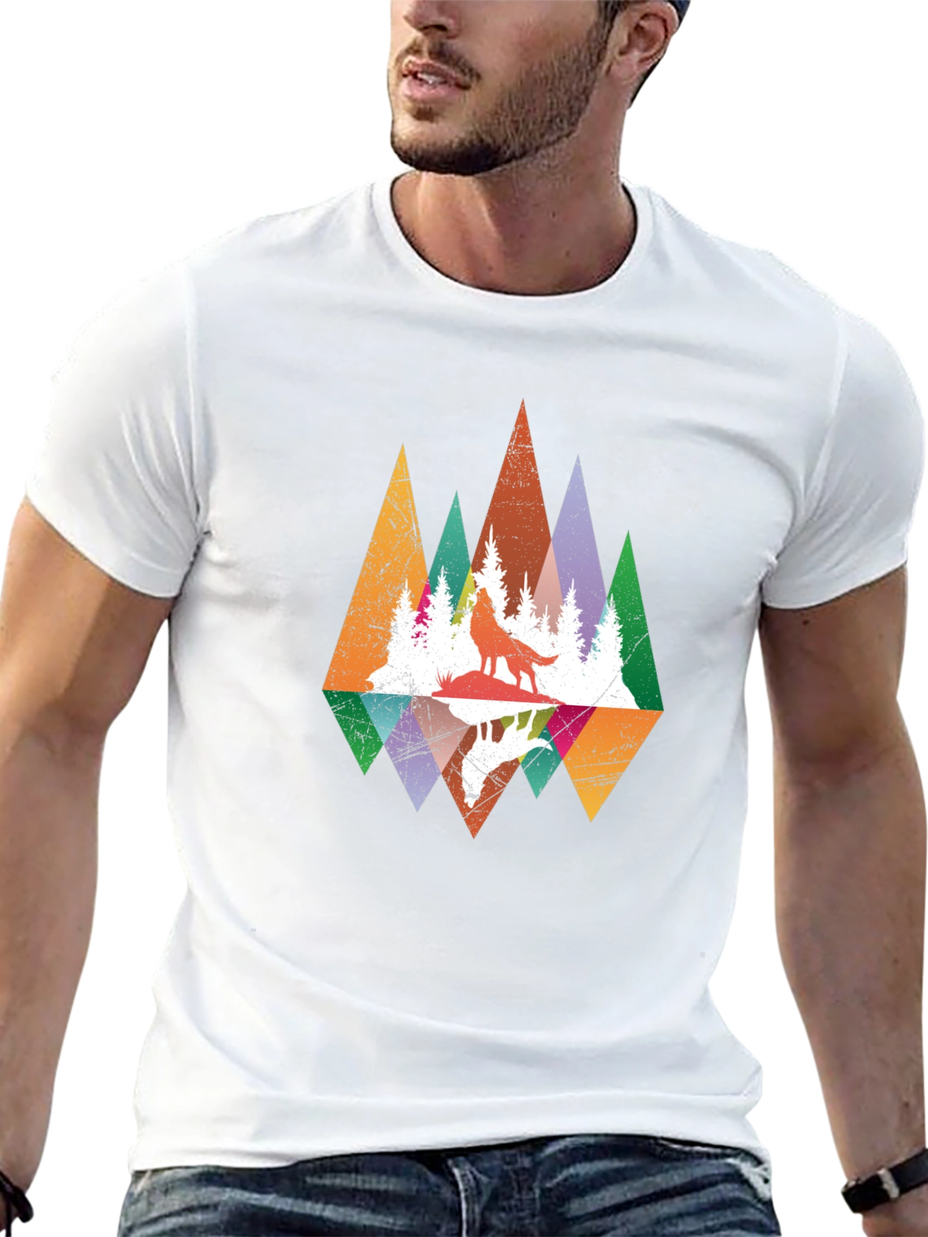 Wolf Reflection Graphic Tee - Mens Black T-Shirt