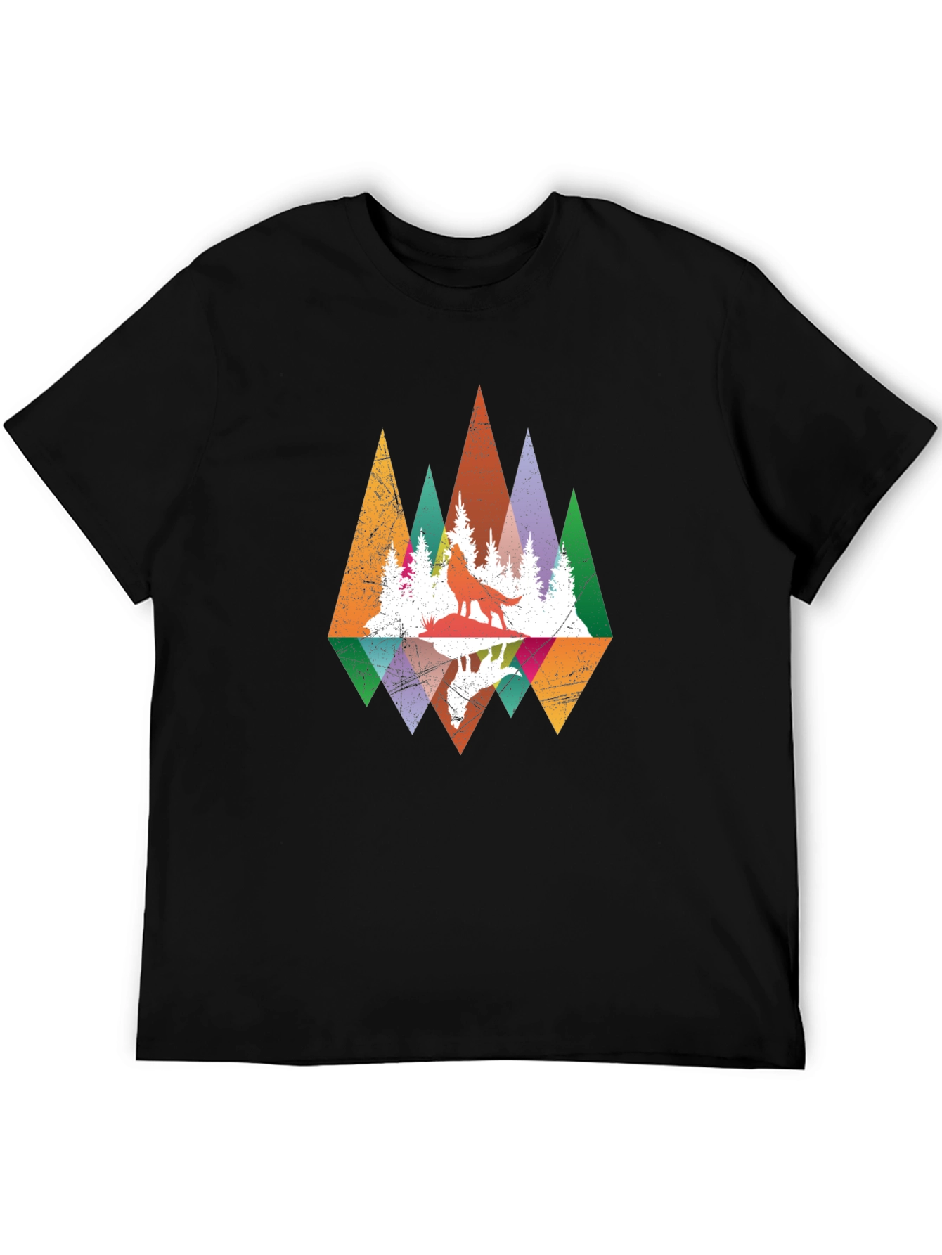 Wolf Reflection Graphic Tee - Mens Black T-Shirt