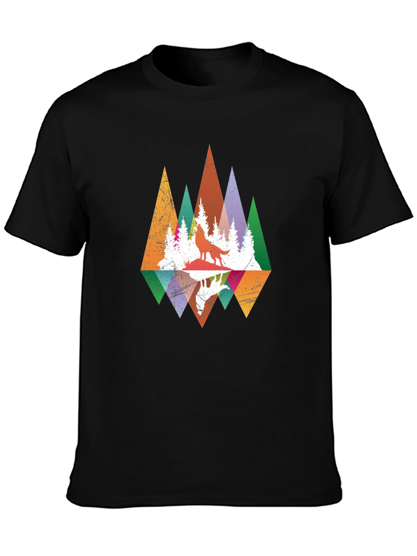 Wolf Reflection Graphic Tee - Mens Black T-Shirt