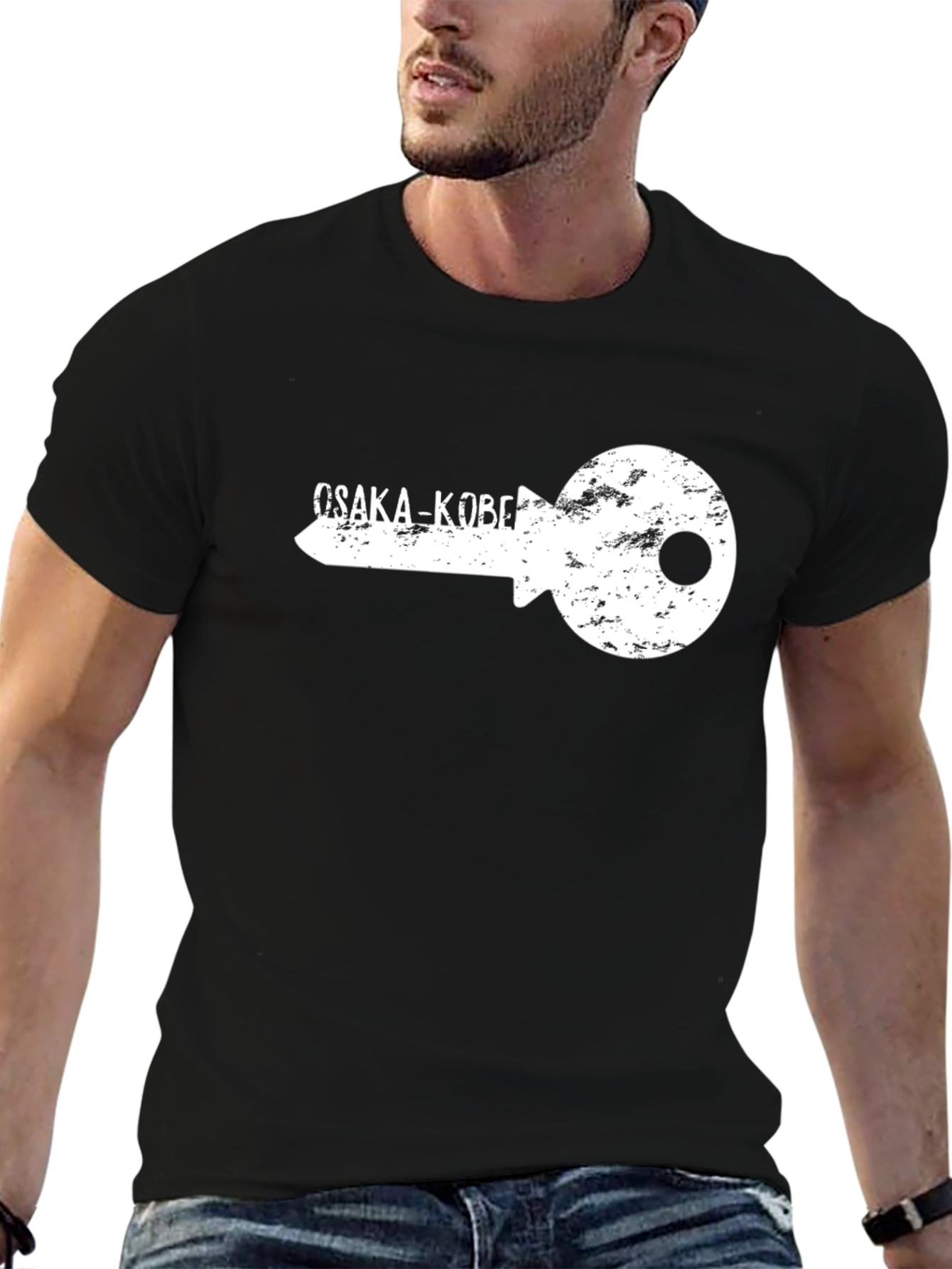 Osaka-Kobe Key Graphic T-Shirt - Retro Style