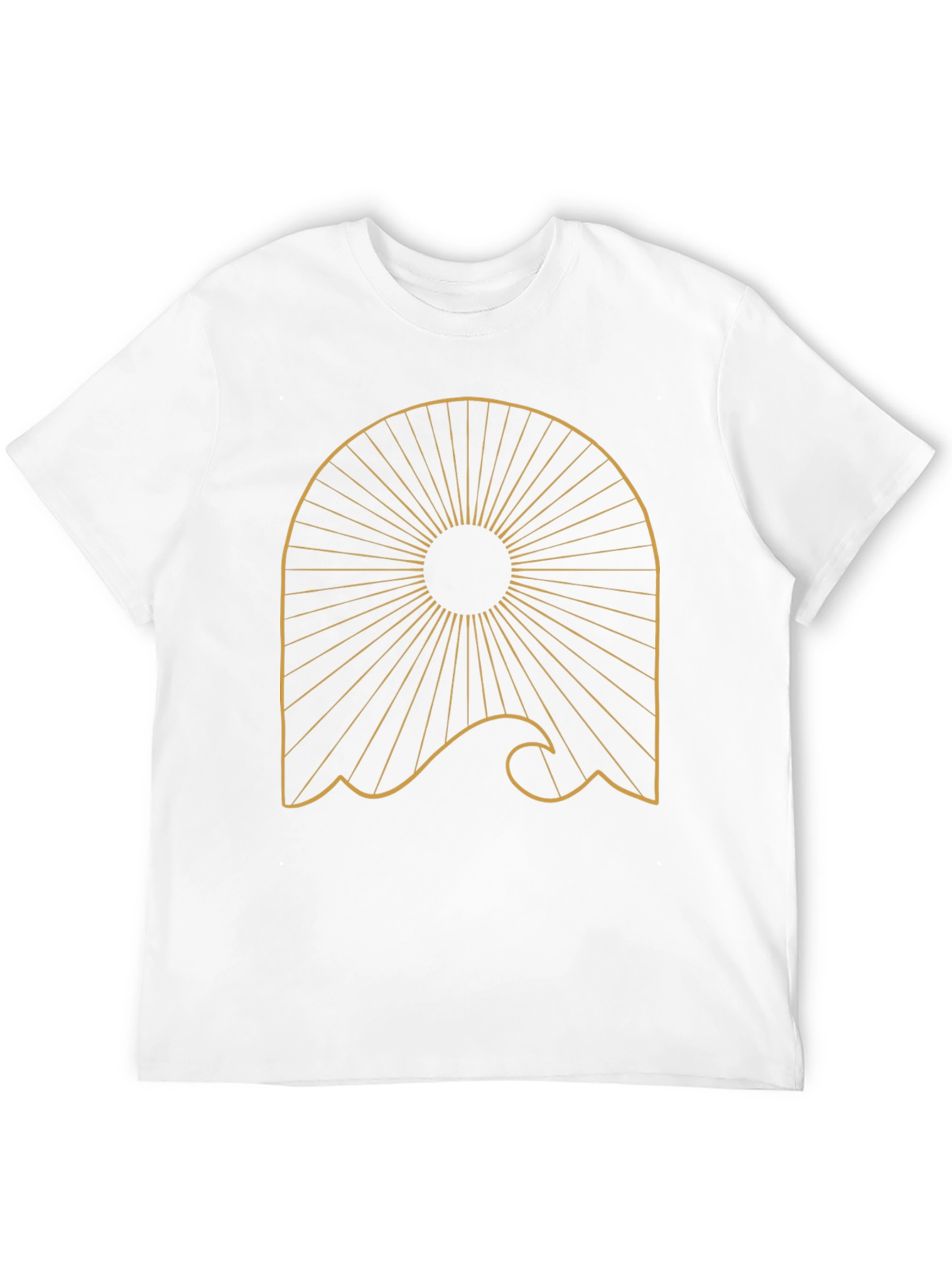Abstract Sun Wave Graphic Tee - Trendy Black T-Shirt
