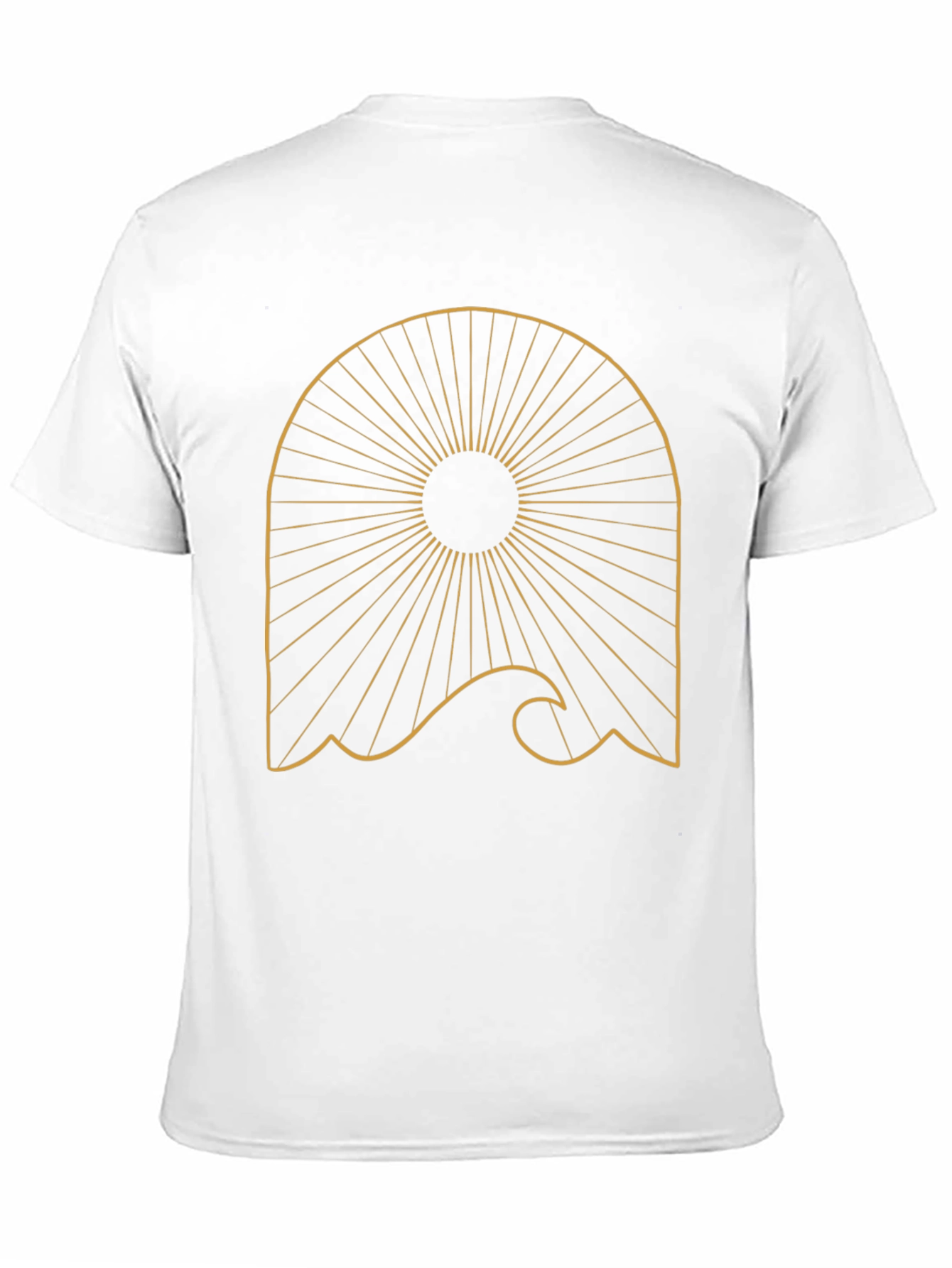 Abstract Sun Wave Graphic Tee - Trendy Black T-Shirt