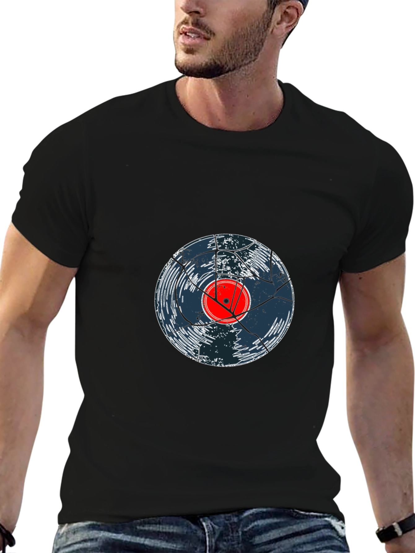 Cracked Vinyl Record Graphic Tee