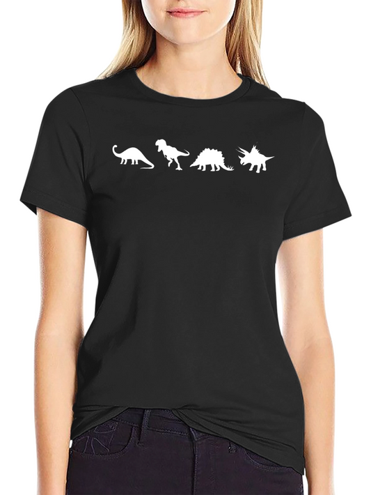 Dinosaur Silhouette Graphic Tee - Black