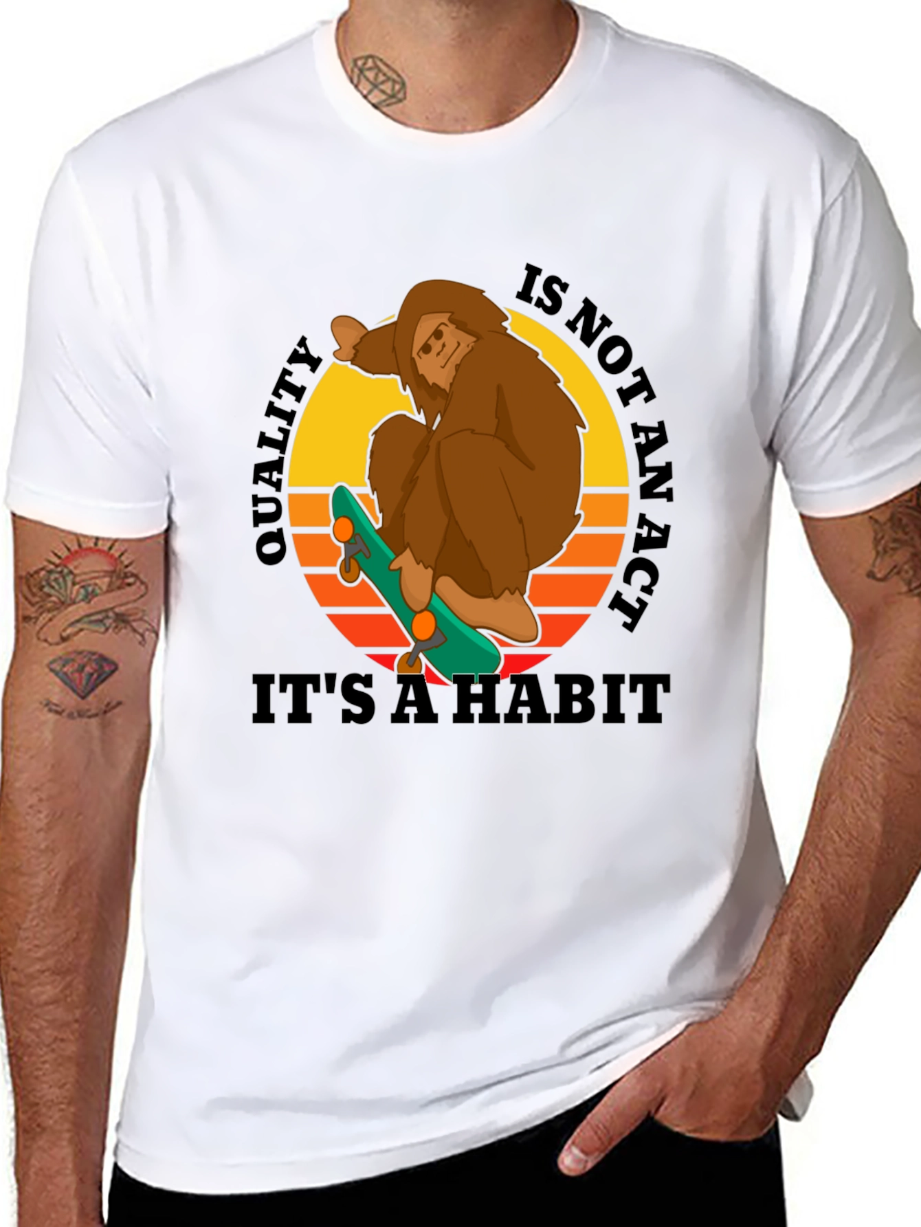 Sasquatch Skateboard Graphic T-Shirt