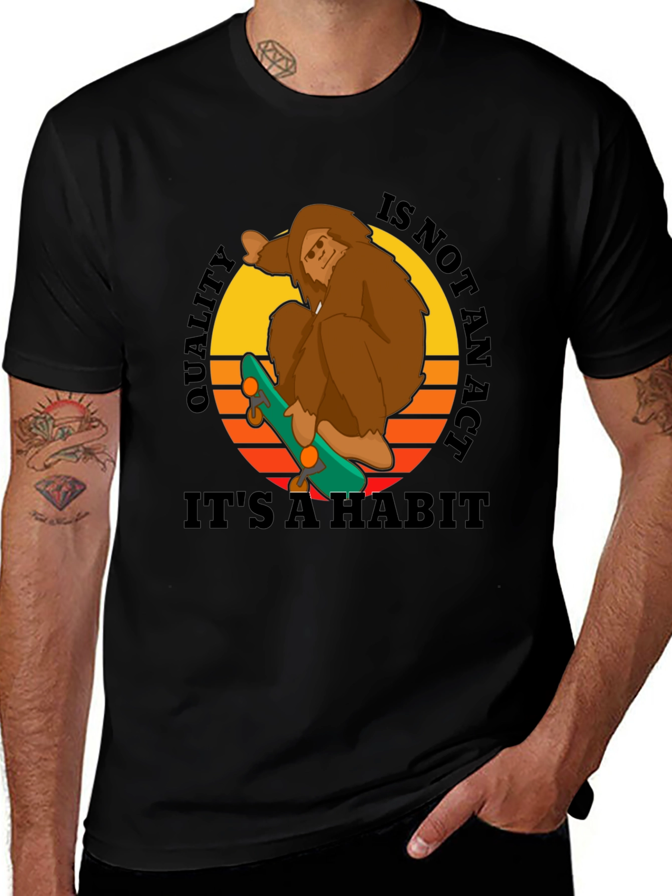 Sasquatch Skateboard Graphic T-Shirt