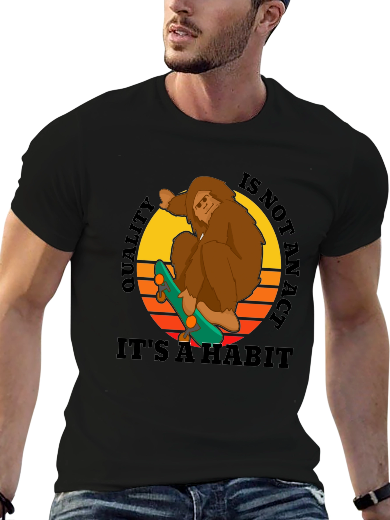 Sasquatch Skateboard Graphic T-Shirt
