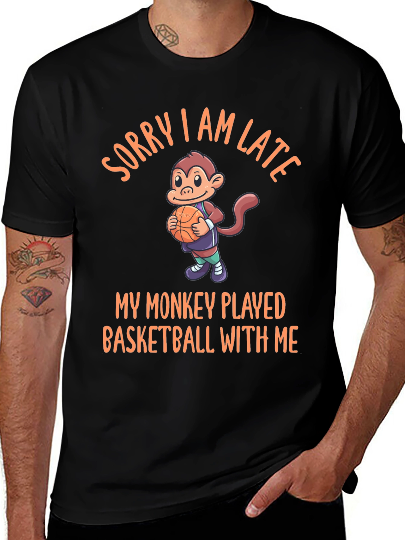 Funny Monkey Basketball T-Shirt