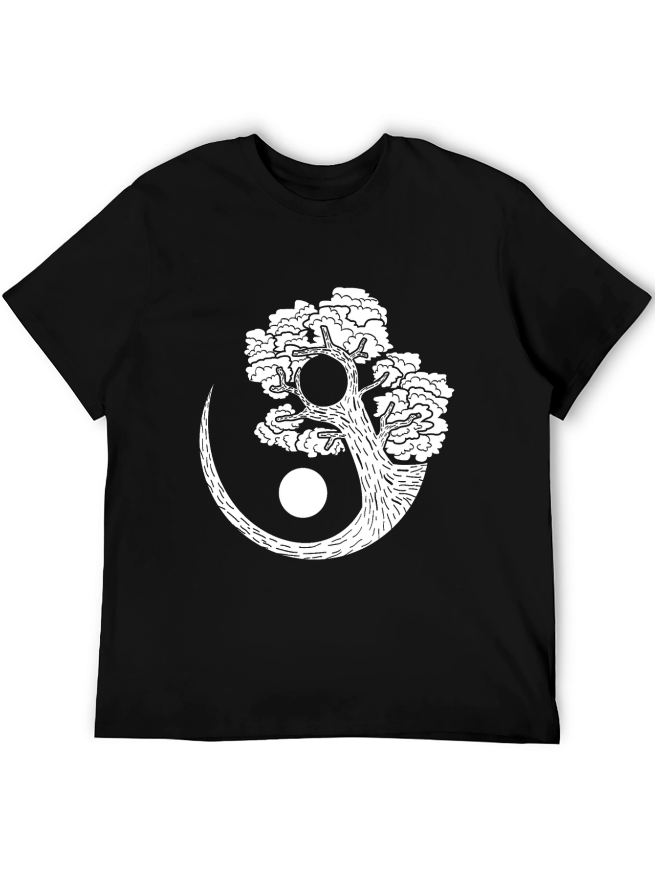 Yin Yang Tree Graphic Tee - Black