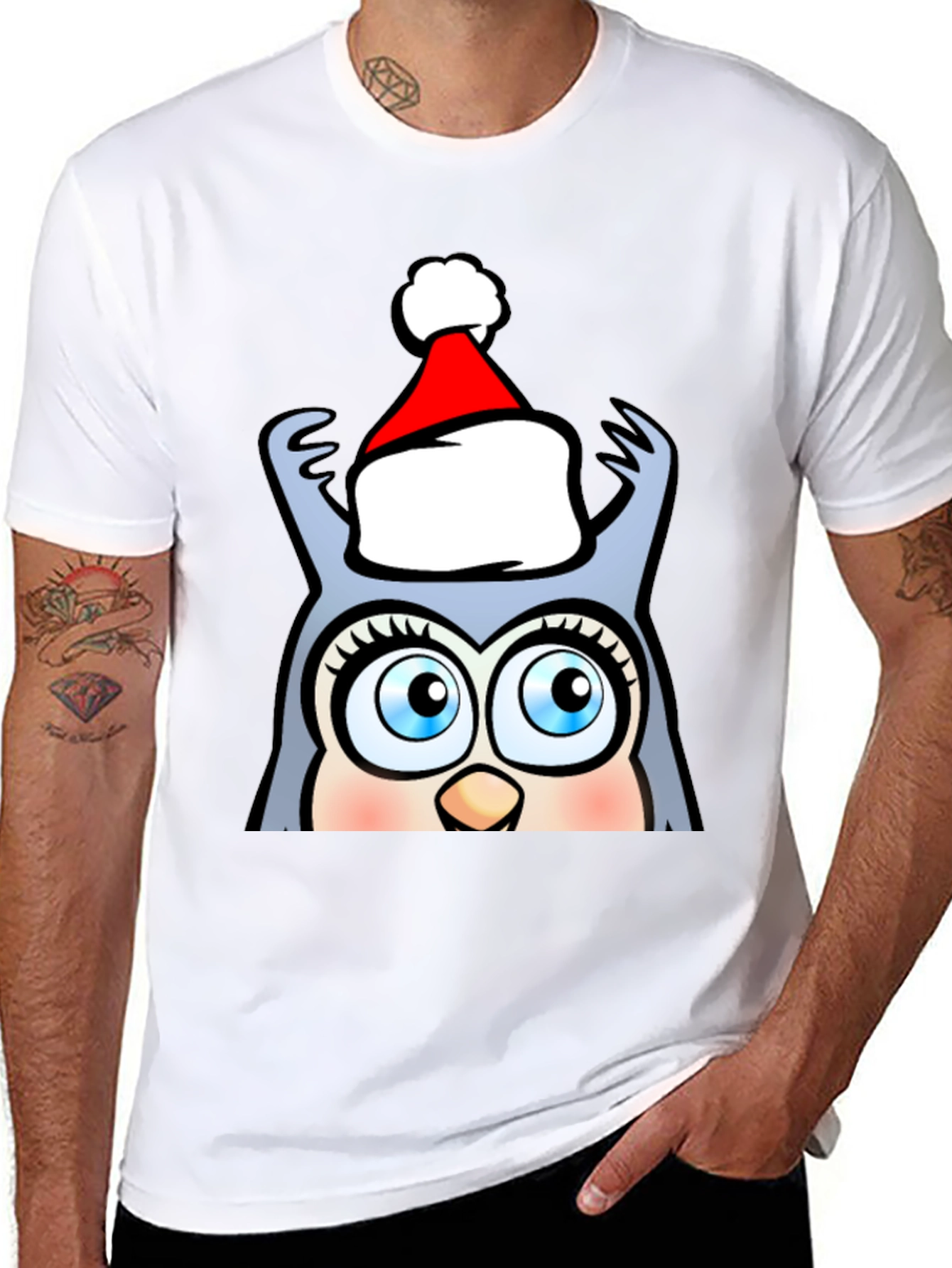 Festive Owl T-Shirt - Holiday Cheer