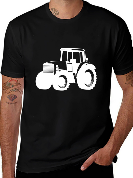 Tractor Graphic Tee - Black Cotton Comfort