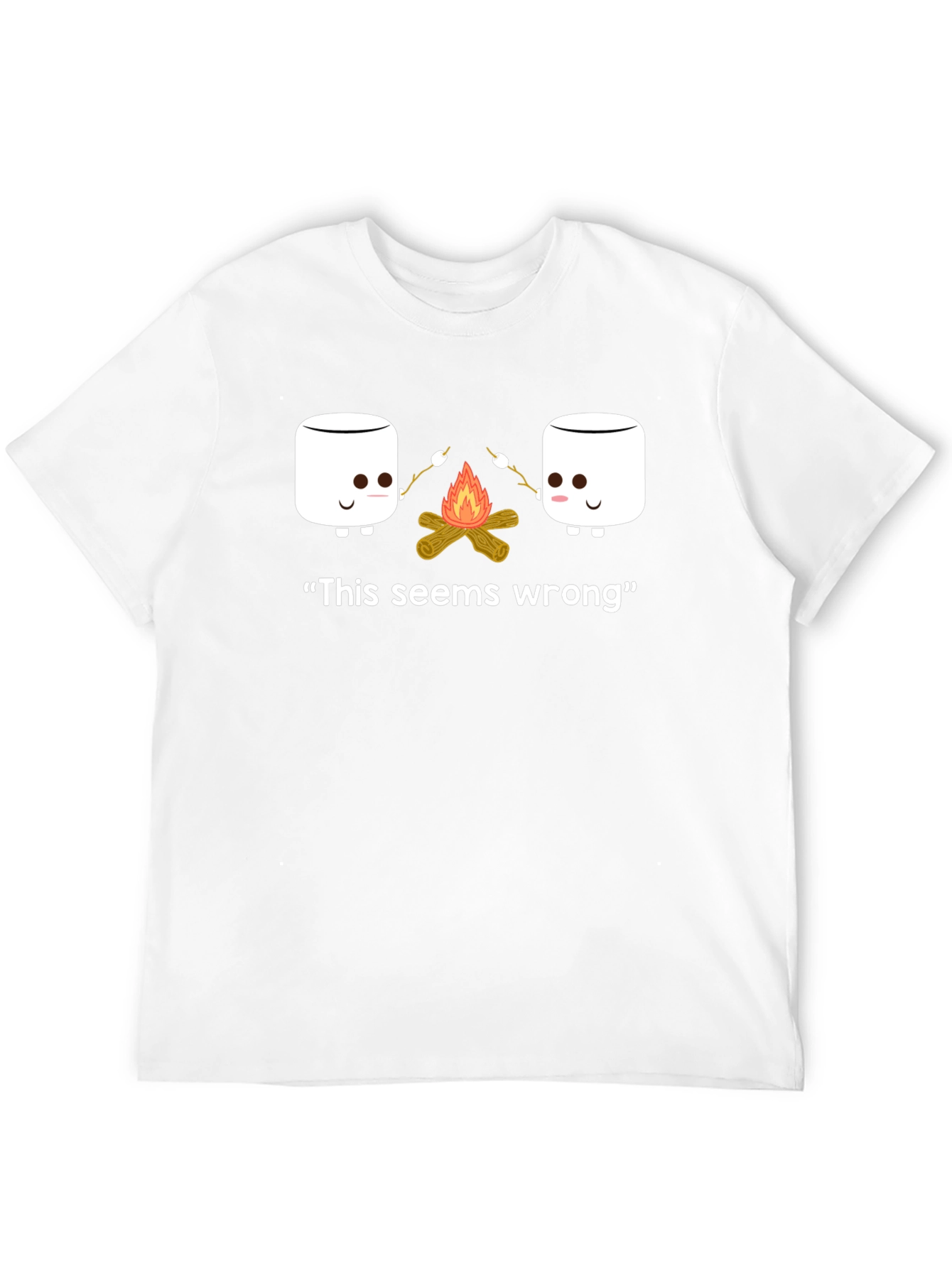Funny Marshmallow Campfire Graphic T-Shirt