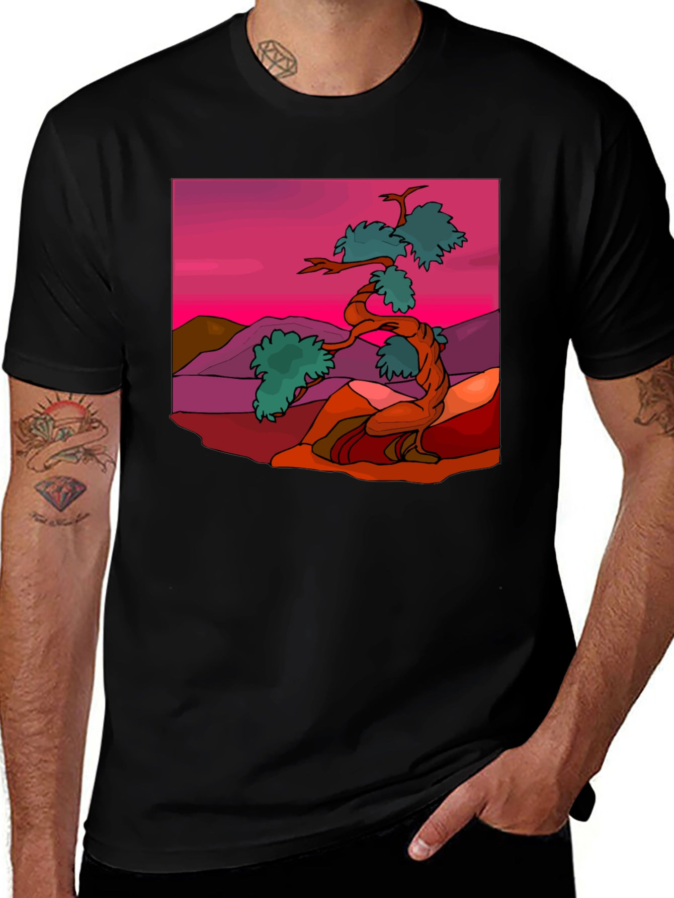 Zen Bonsai Tree Graphic Tee