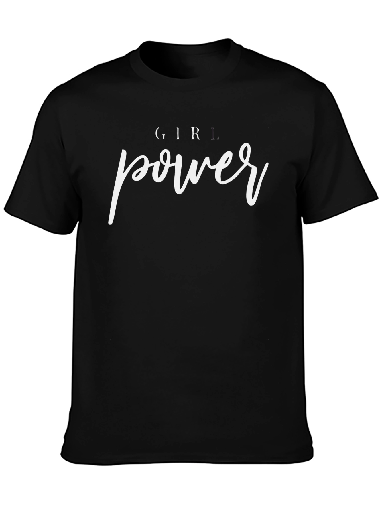 Girl Power T-Shirt - Black Crew Neck Tee