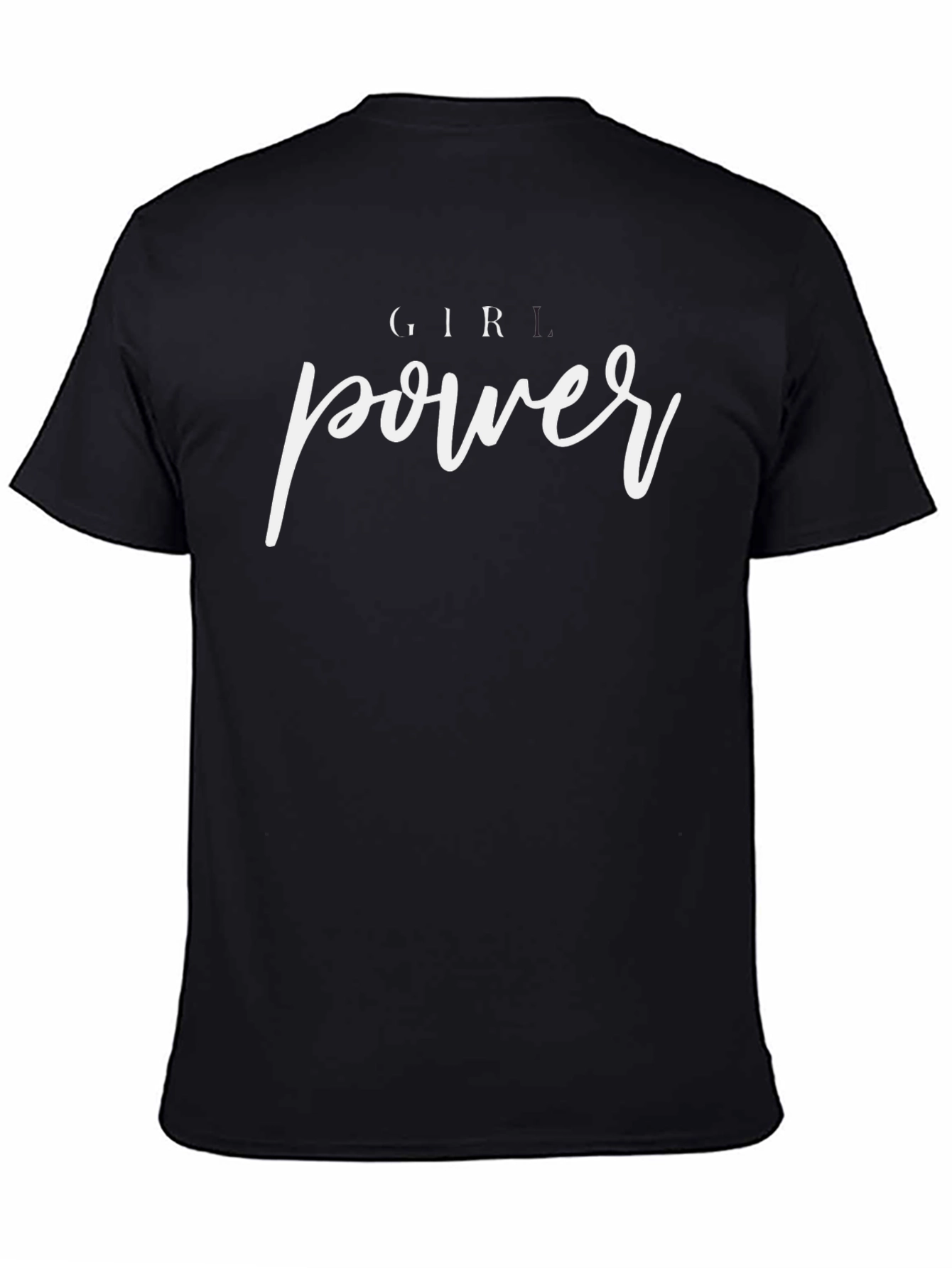 Girl Power T-Shirt - Black Crew Neck Tee