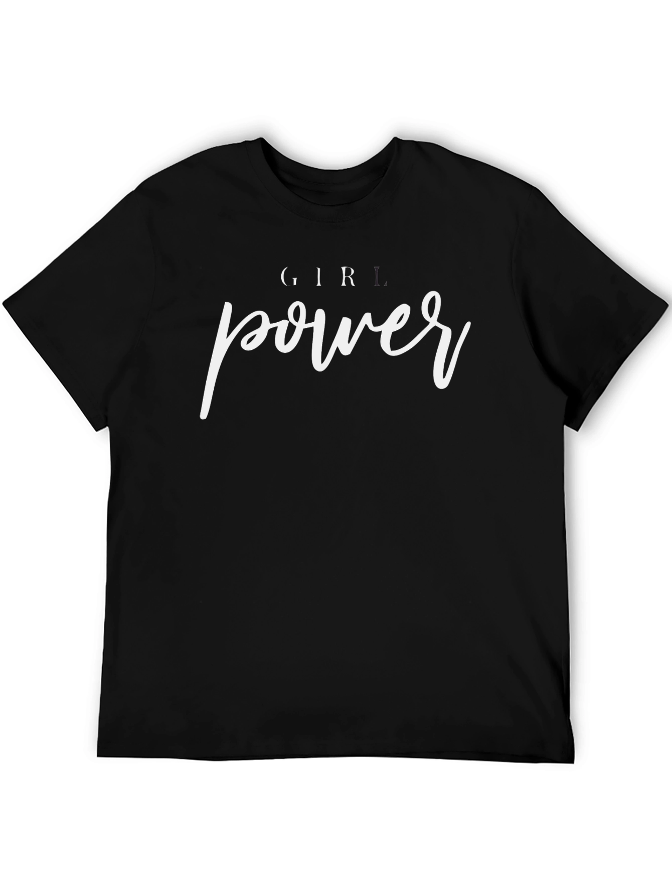 Girl Power T-Shirt - Black Crew Neck Tee