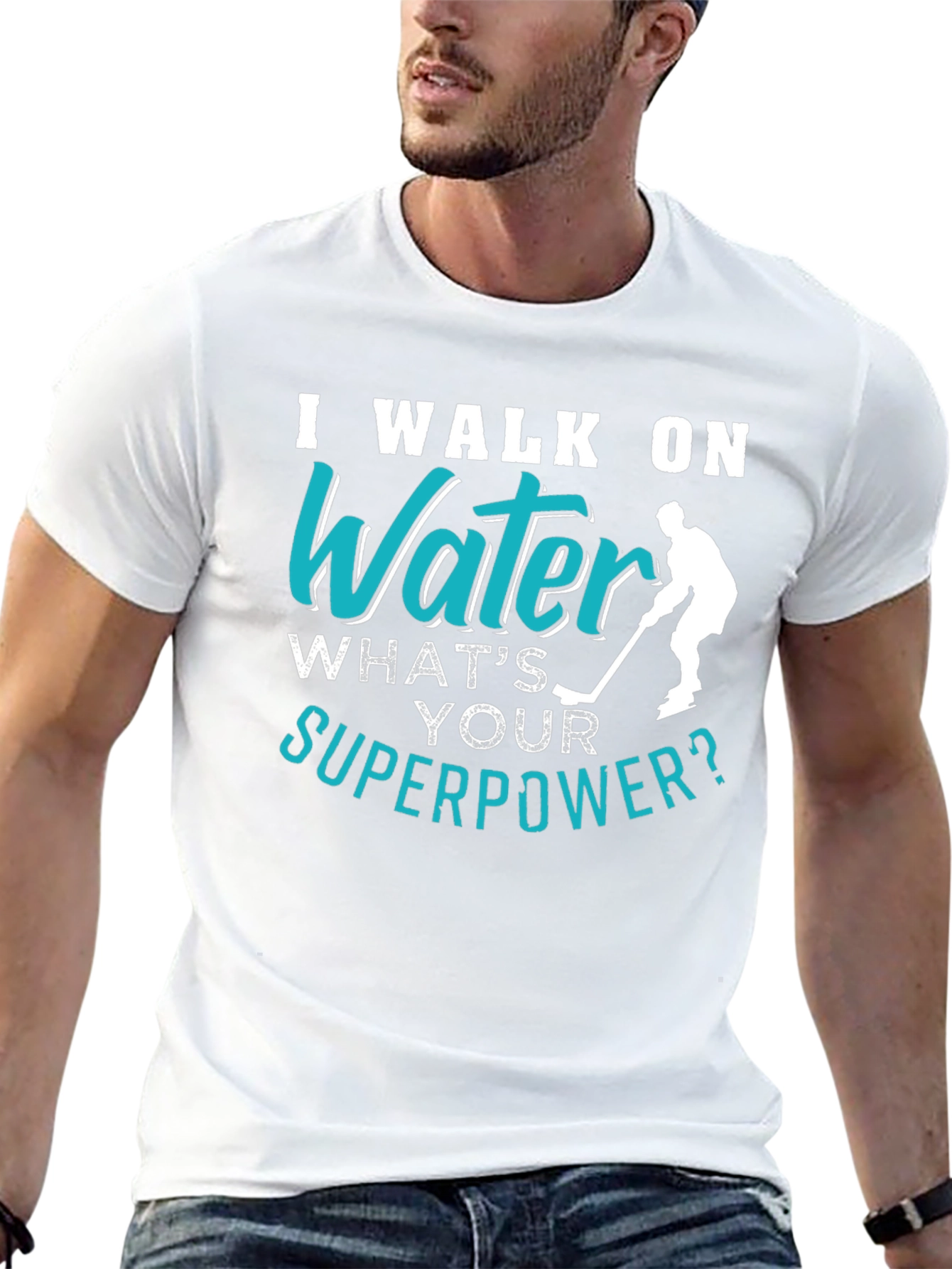 I Walk On Water Hockey Player T-Shirt