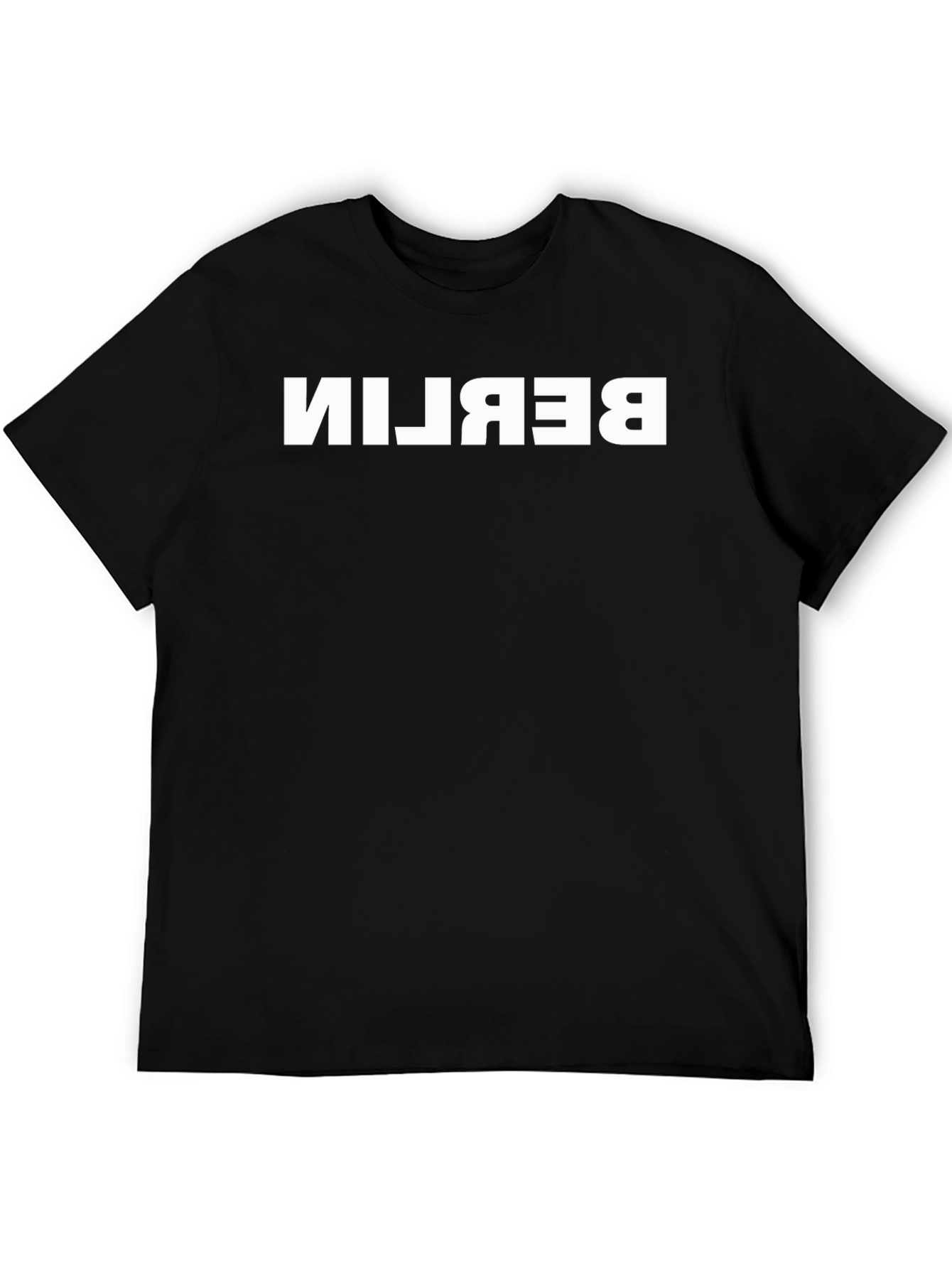 Berlin Reversed Graphic Tee - Stylish Black Cotton T-Shirt