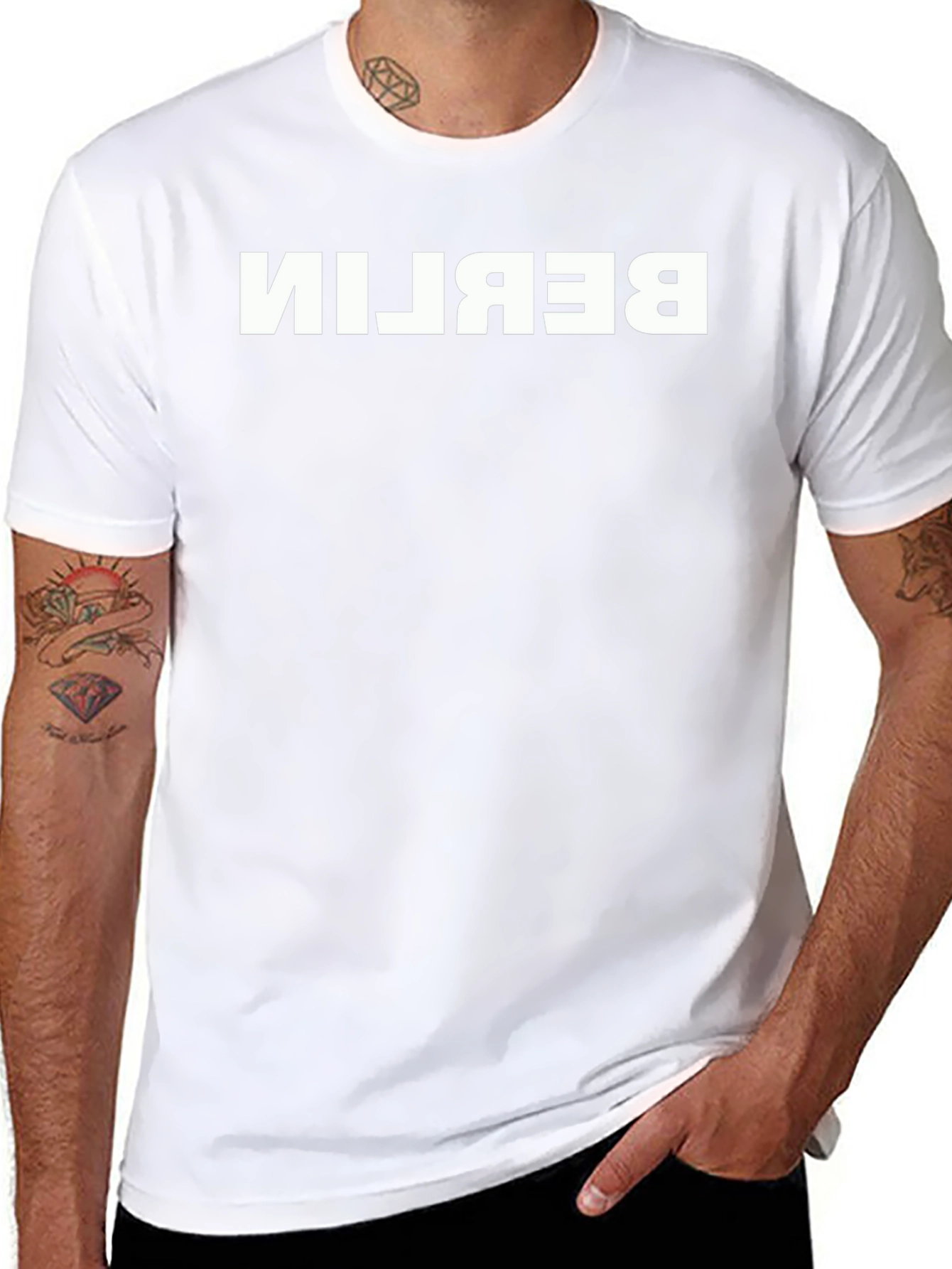 Berlin Reversed Graphic Tee - Stylish Black Cotton T-Shirt