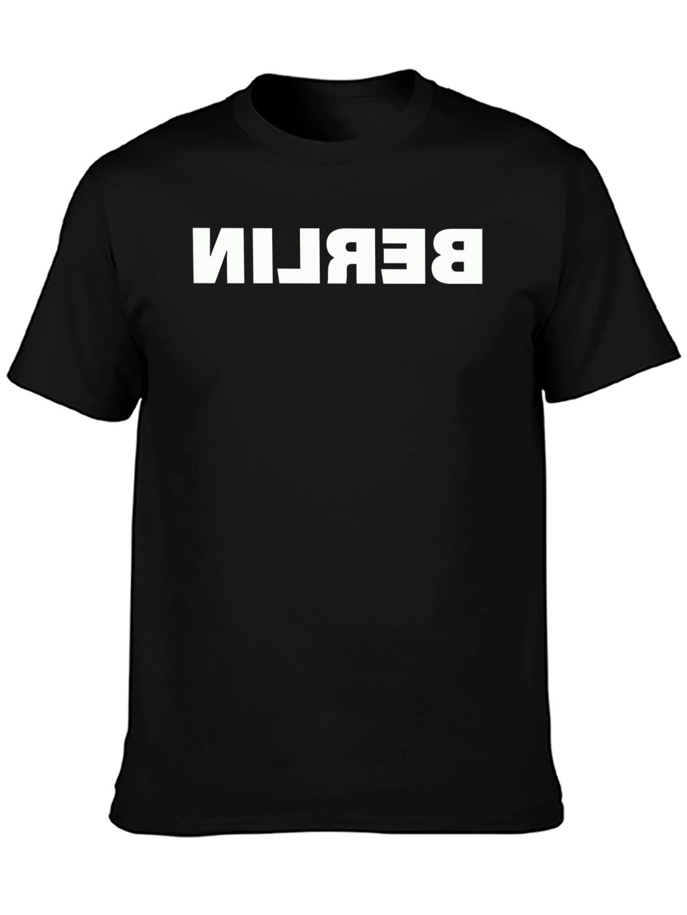 Berlin Reversed Graphic Tee - Stylish Black Cotton T-Shirt