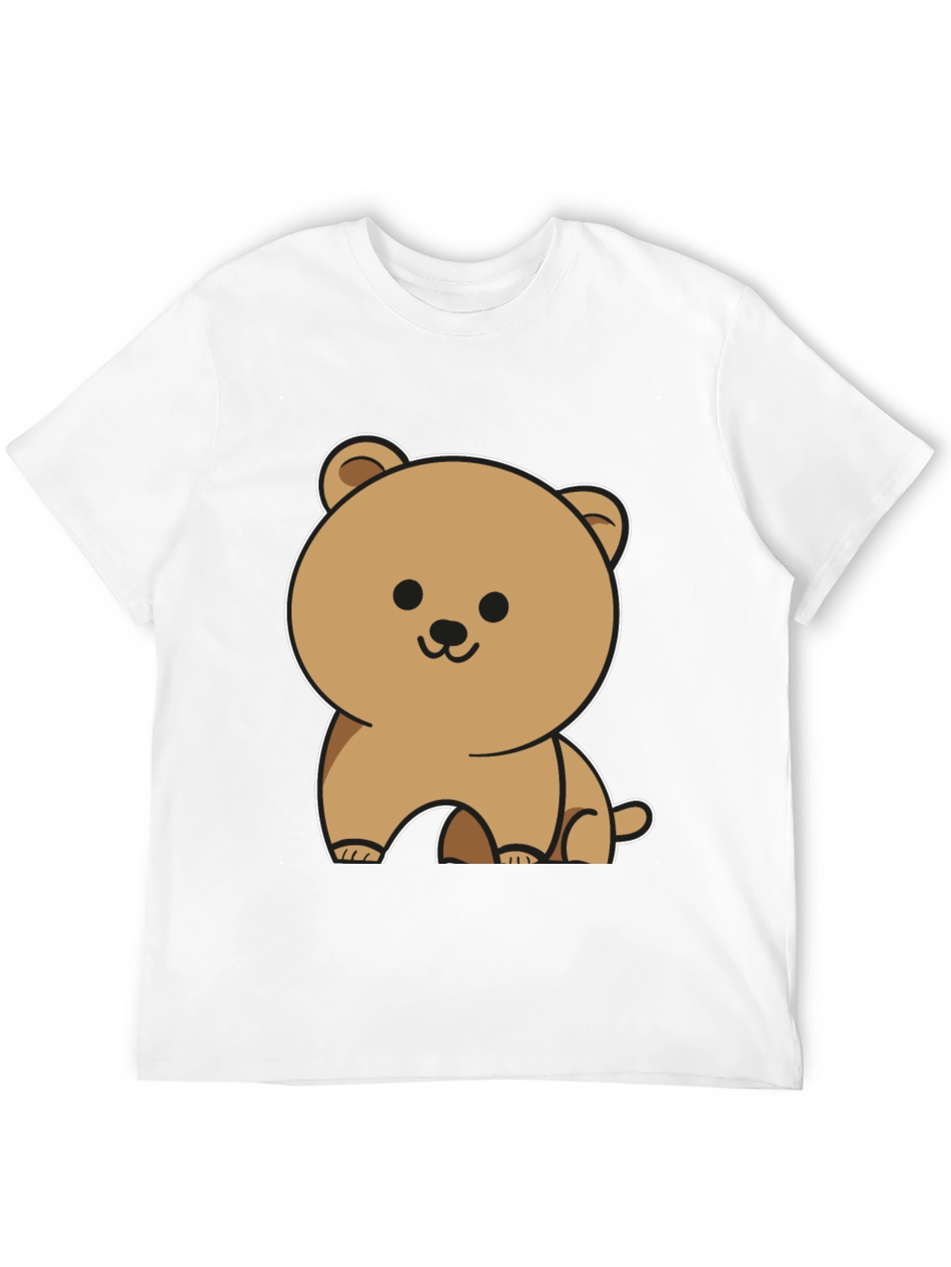 Cute Bear Graphic Tee - Mens Black T-Shirt