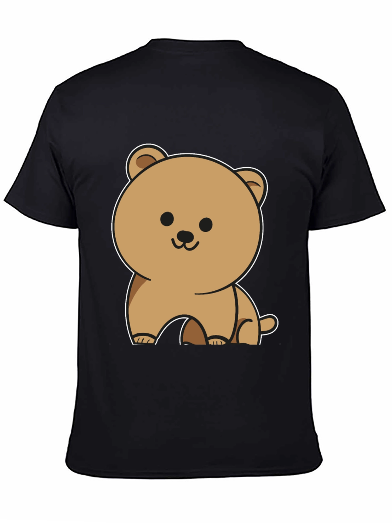 Cute Bear Graphic Tee - Mens Black T-Shirt