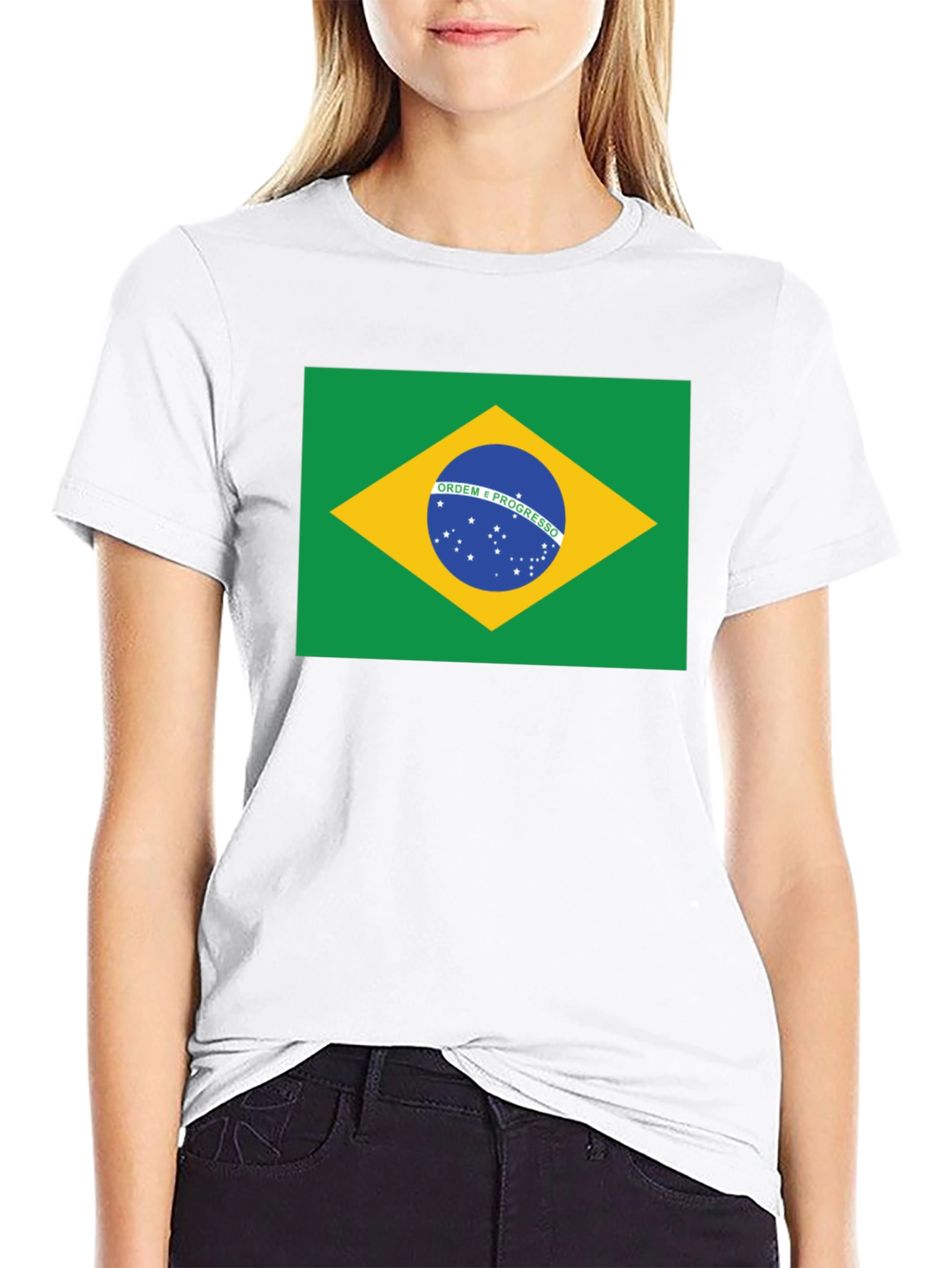 Brazil Flag Graphic T-Shirt - Black