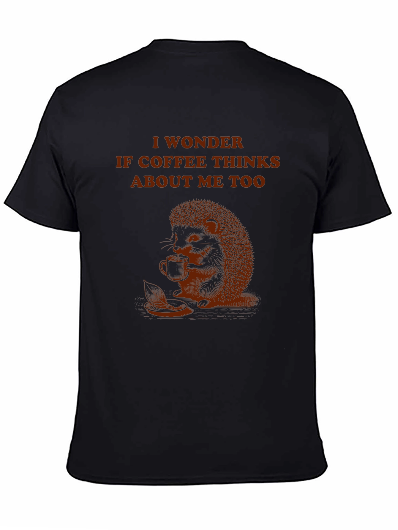 Coffee Thinking Hedgehog T-Shirt