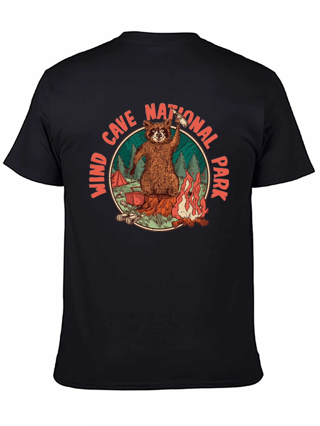Wind Cave National Park Raccoon Camping T-Shirt