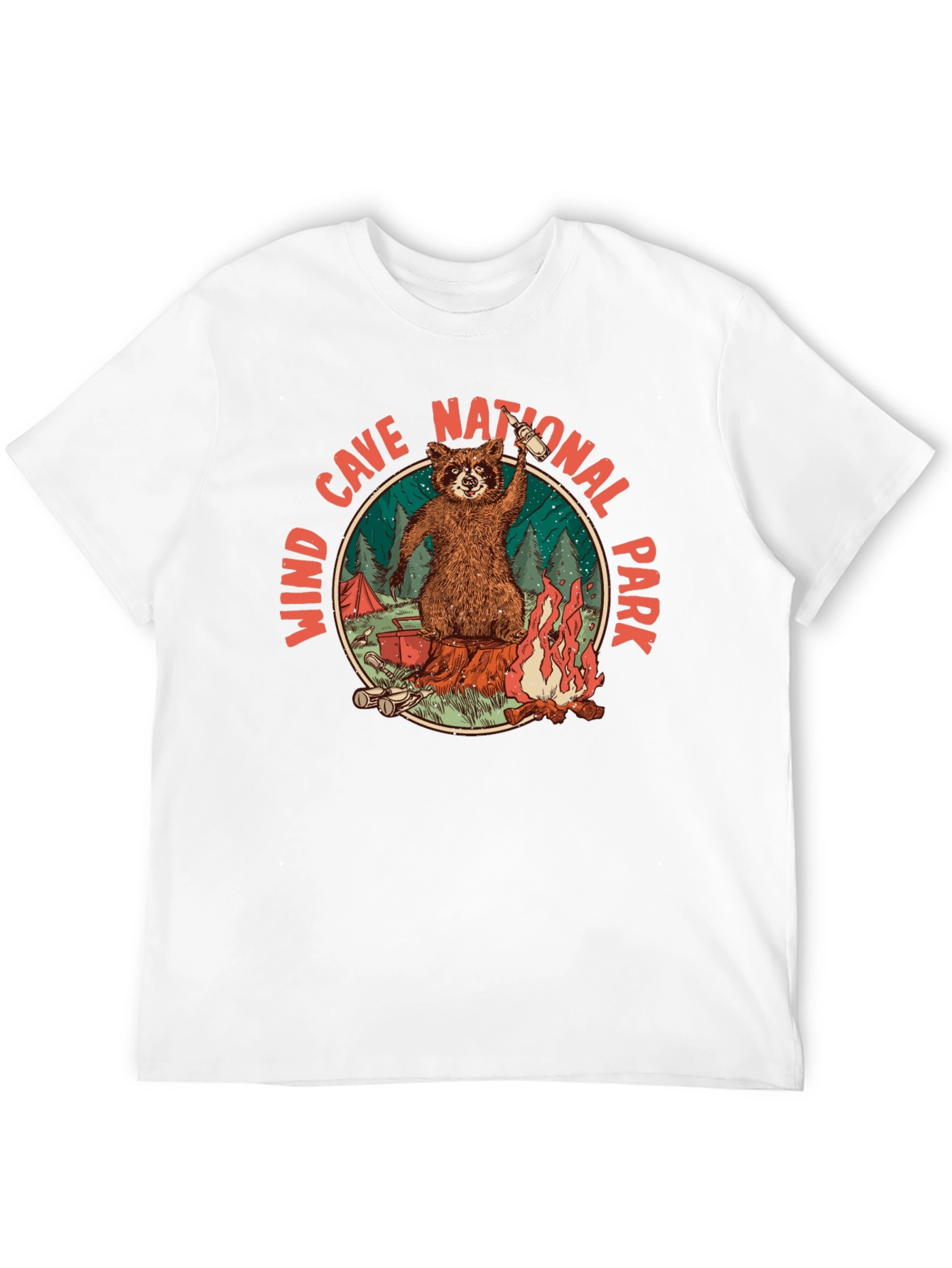 Wind Cave National Park Raccoon Camping T-Shirt