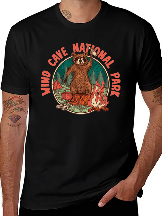 Wind Cave National Park Raccoon Camping T-Shirt