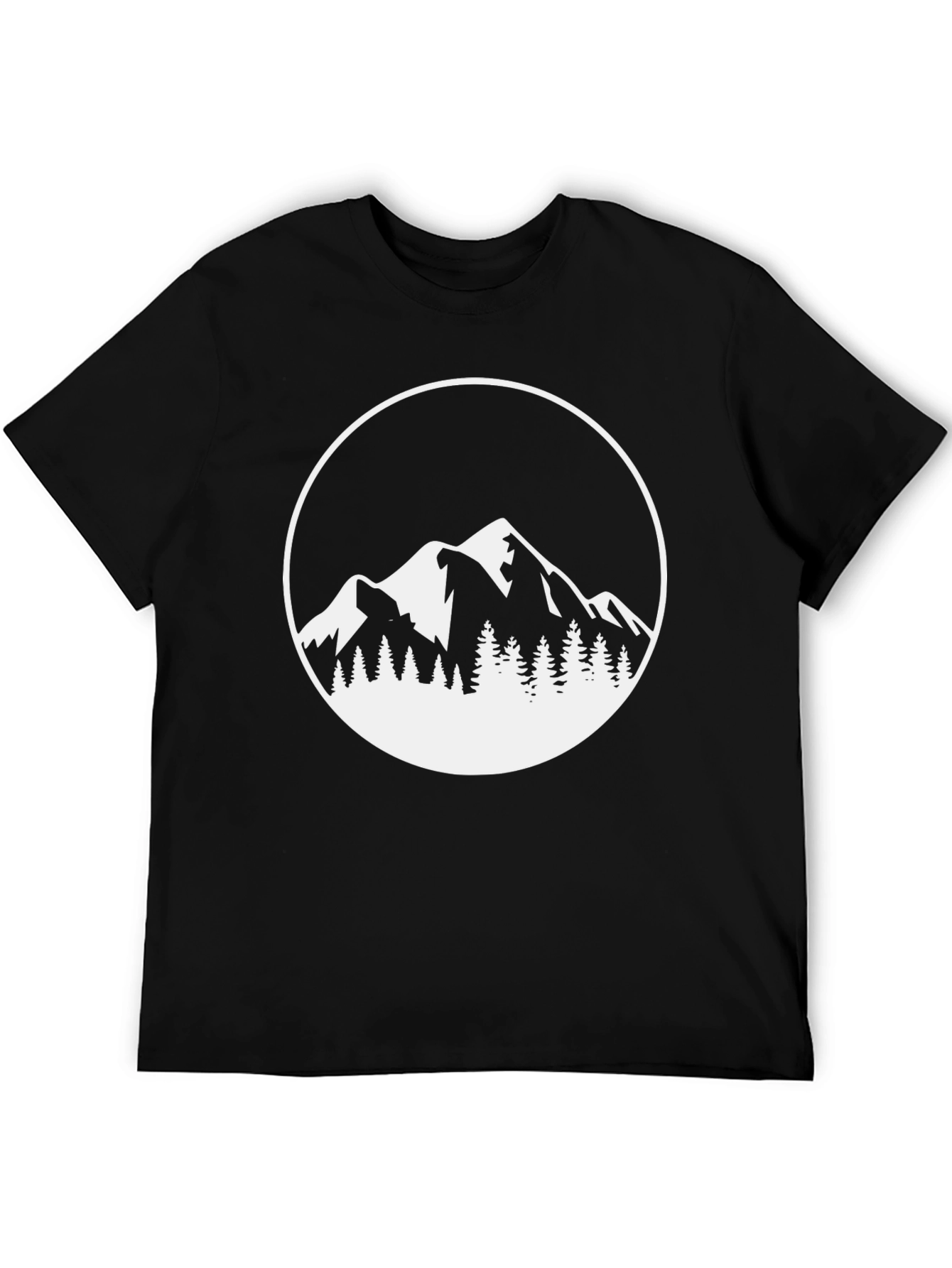 Mountain Scene Graphic Tee - Black