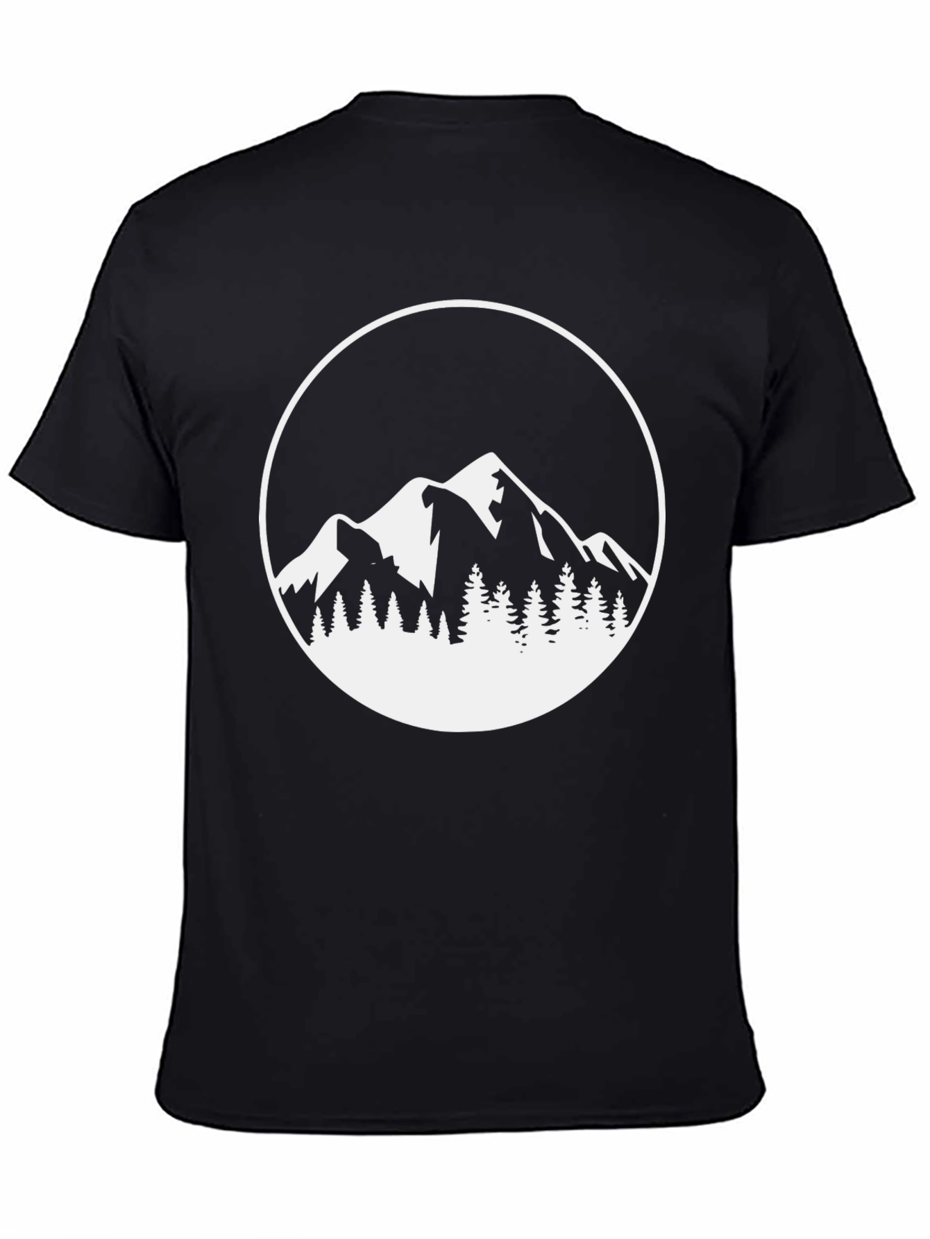 Mountain Scene Graphic Tee - Black