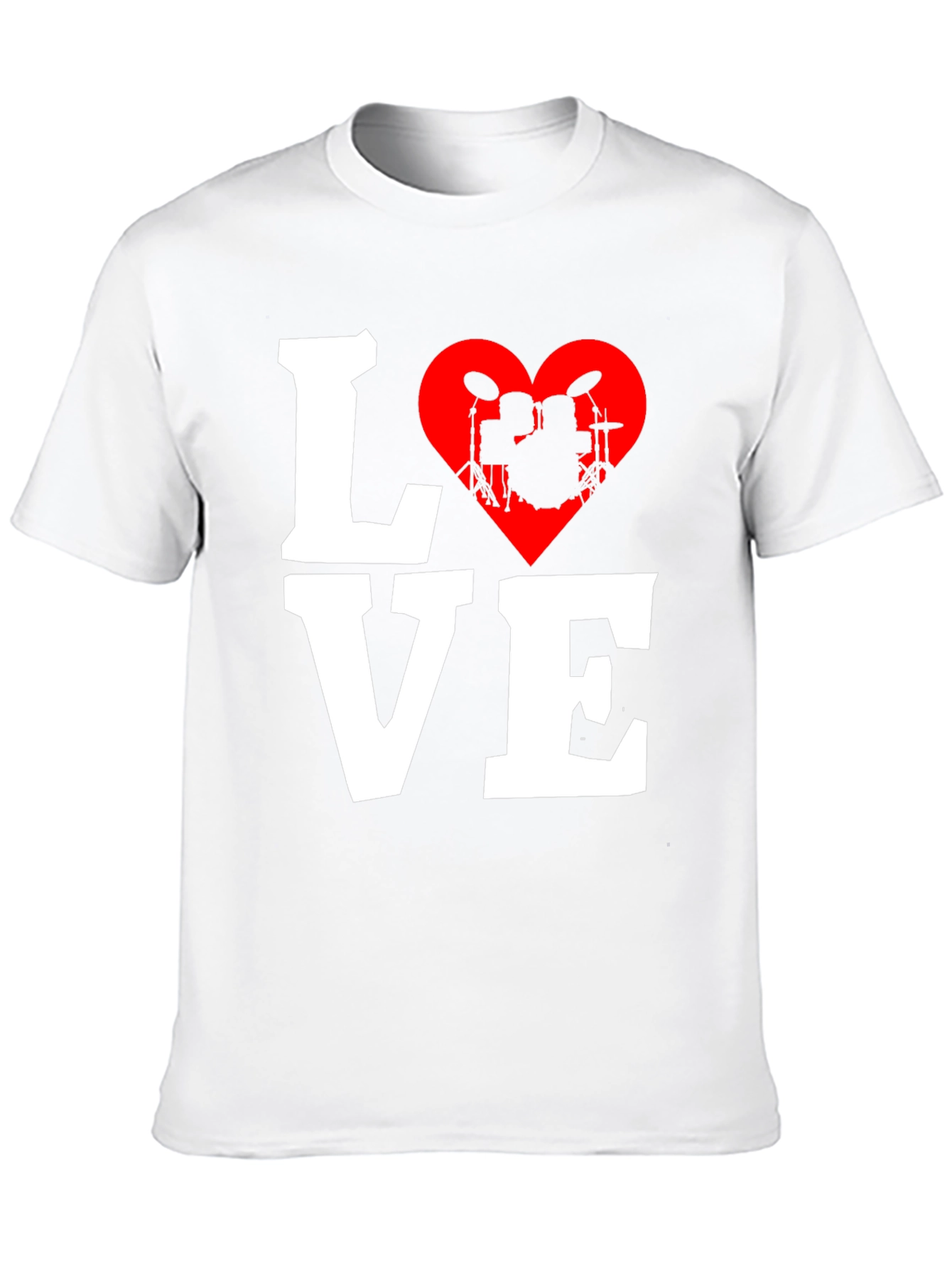 Love Drums T-Shirt - Music Heart Tee