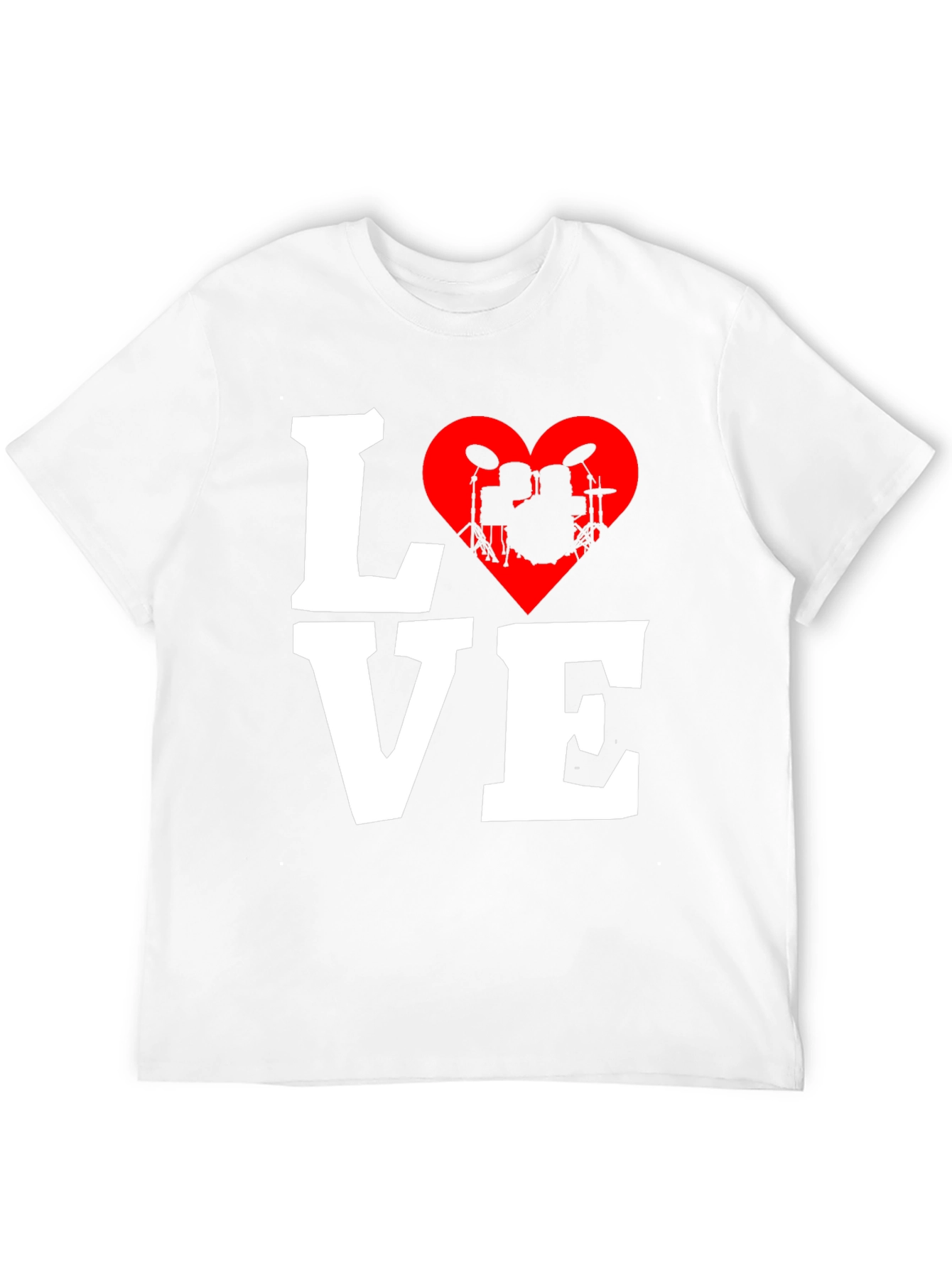 Love Drums T-Shirt - Music Heart Tee