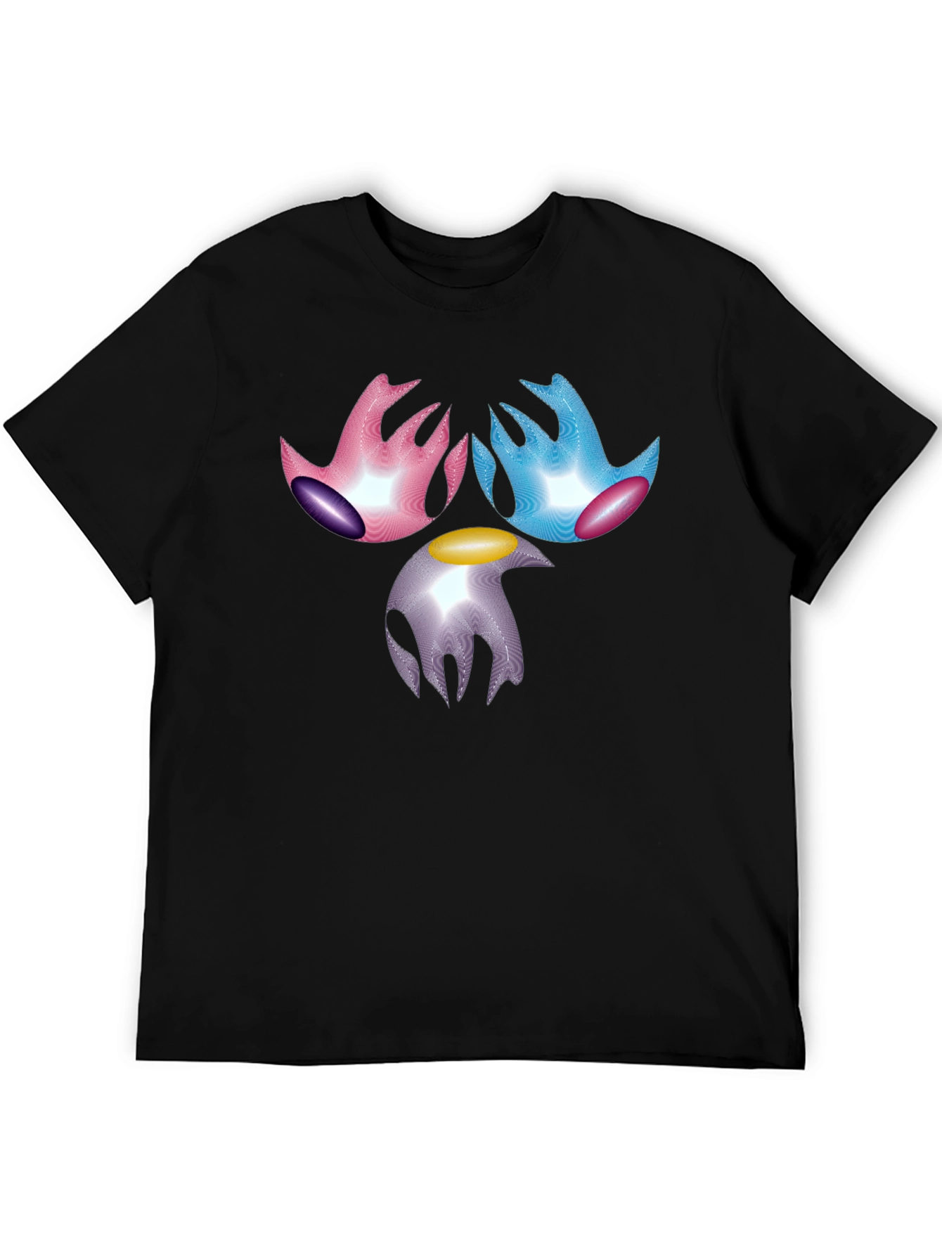 Abstract Graphic Print Black T-Shirt