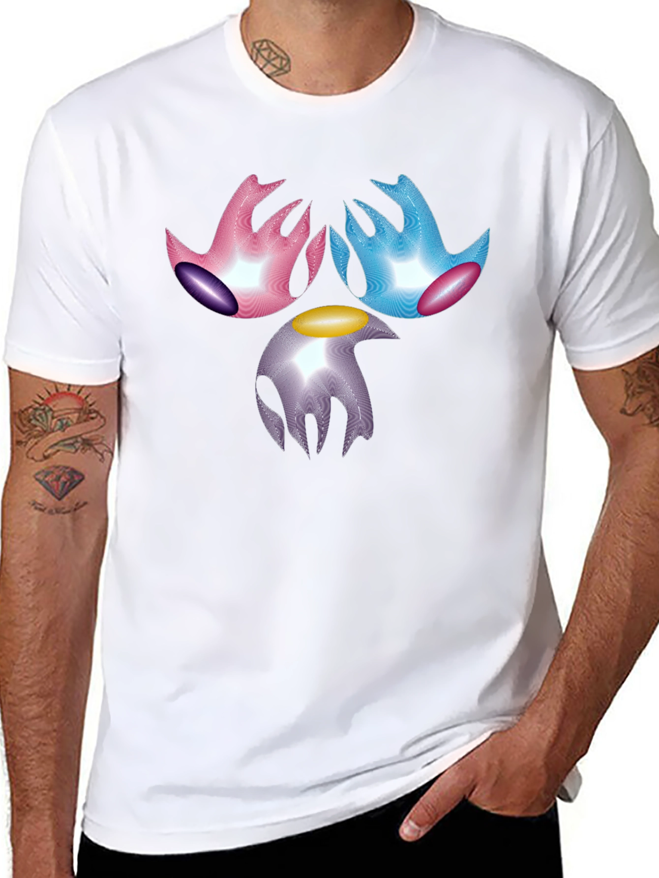 Abstract Graphic Print Black T-Shirt