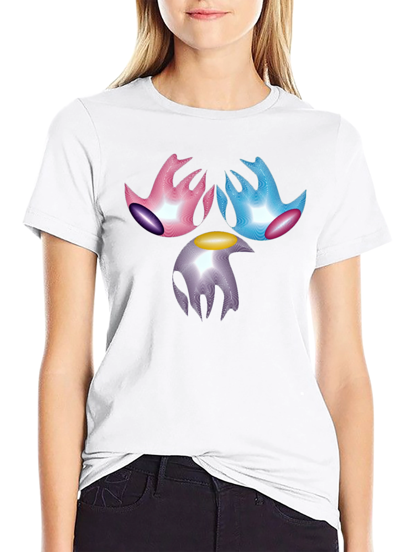 Abstract Graphic Print Black T-Shirt