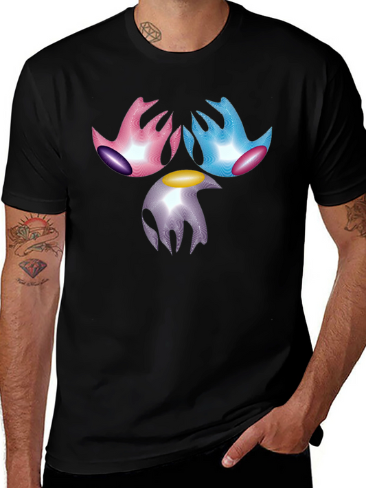 Abstract Graphic Print Black T-Shirt