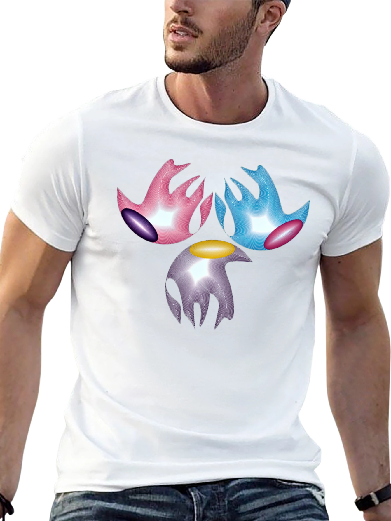 Abstract Graphic Print Black T-Shirt