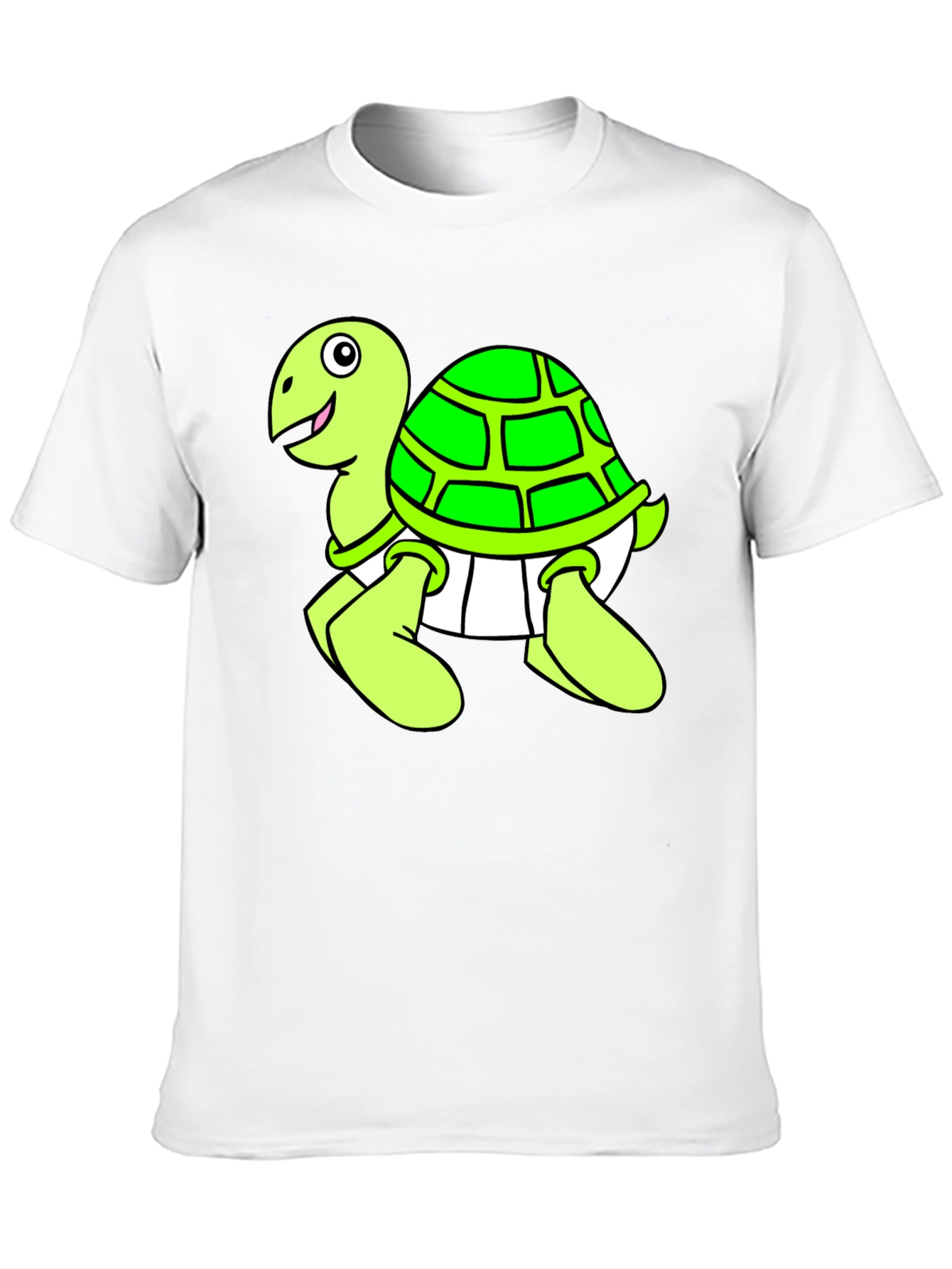 Cartoon Turtle Graphic Black T-Shirt