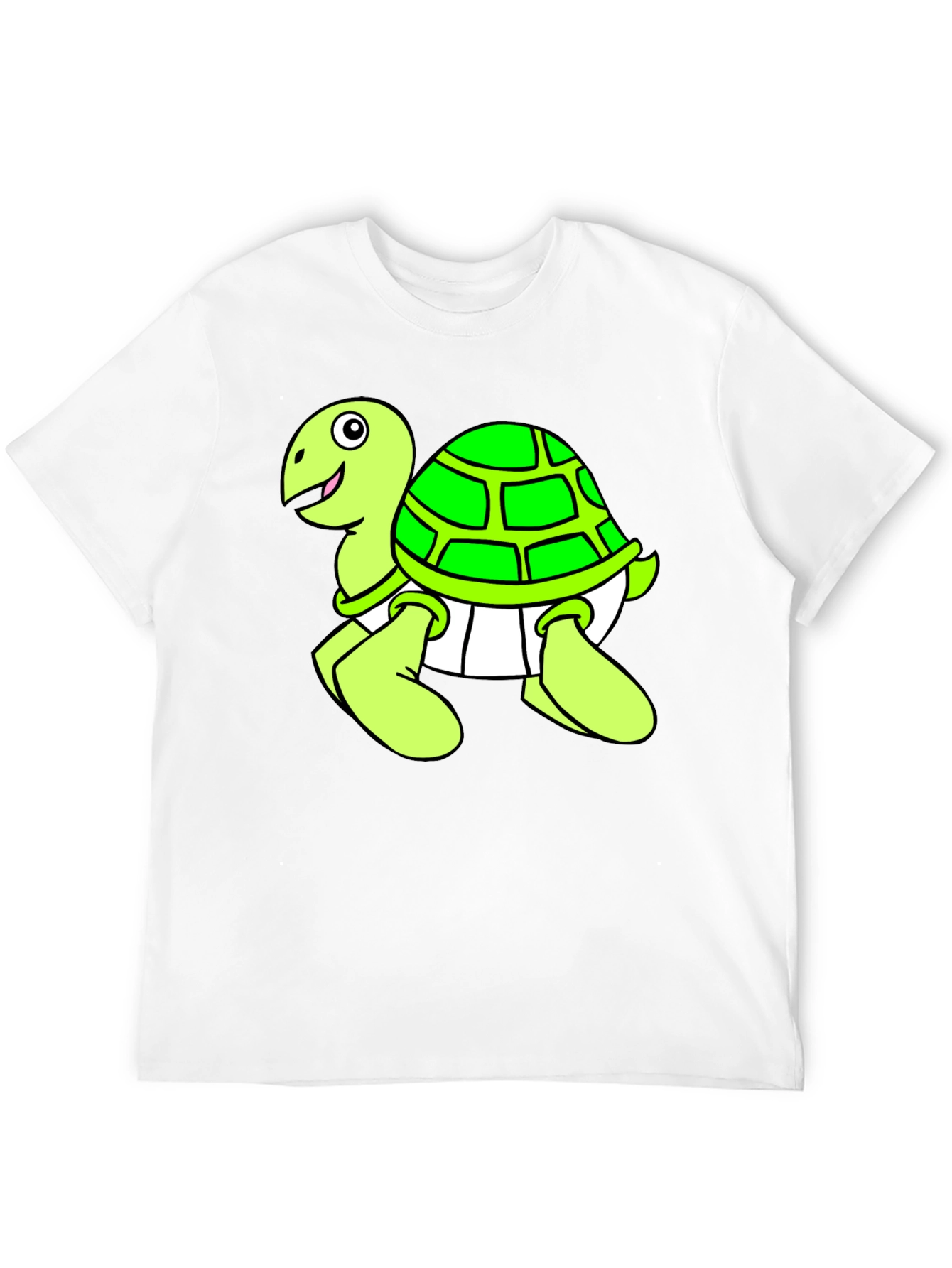 Cartoon Turtle Graphic Black T-Shirt