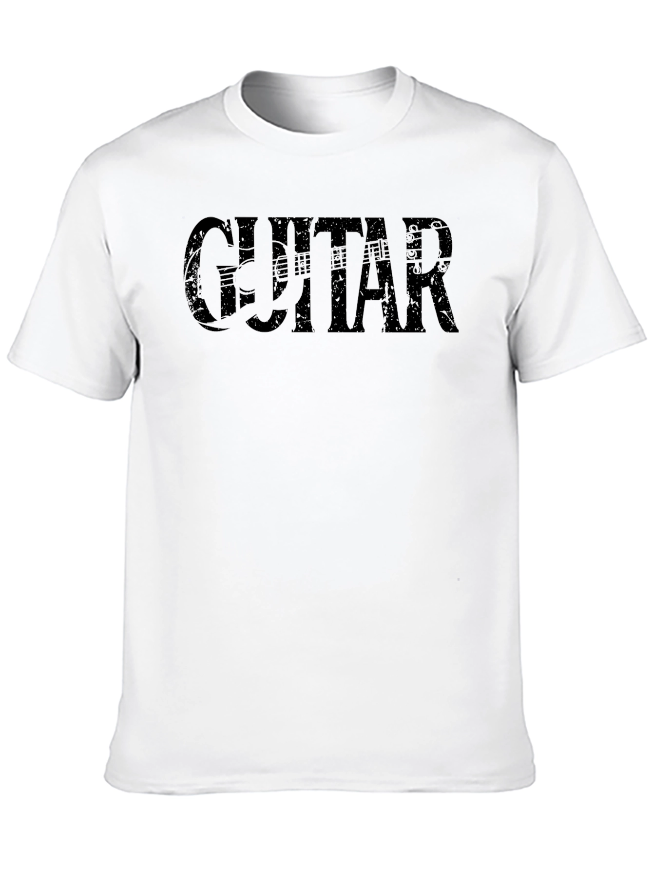 Guitar Graphic Print Crew Neck T-Shirt
