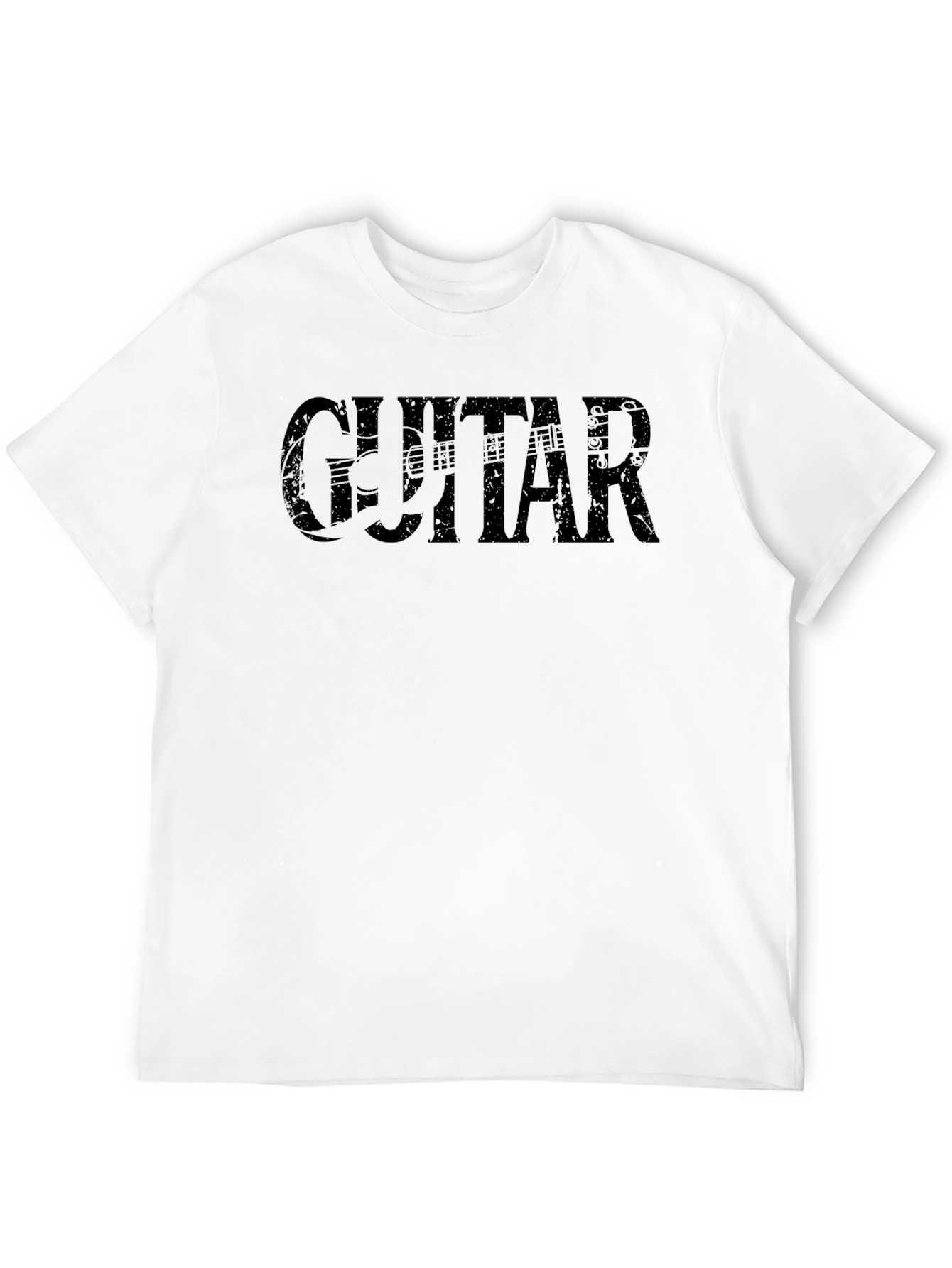 Guitar Graphic Print Crew Neck T-Shirt