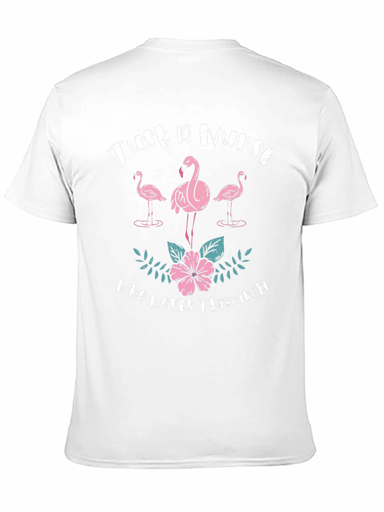 Nurse Flamingo Graphic Tee - Black Cotton T-Shirt