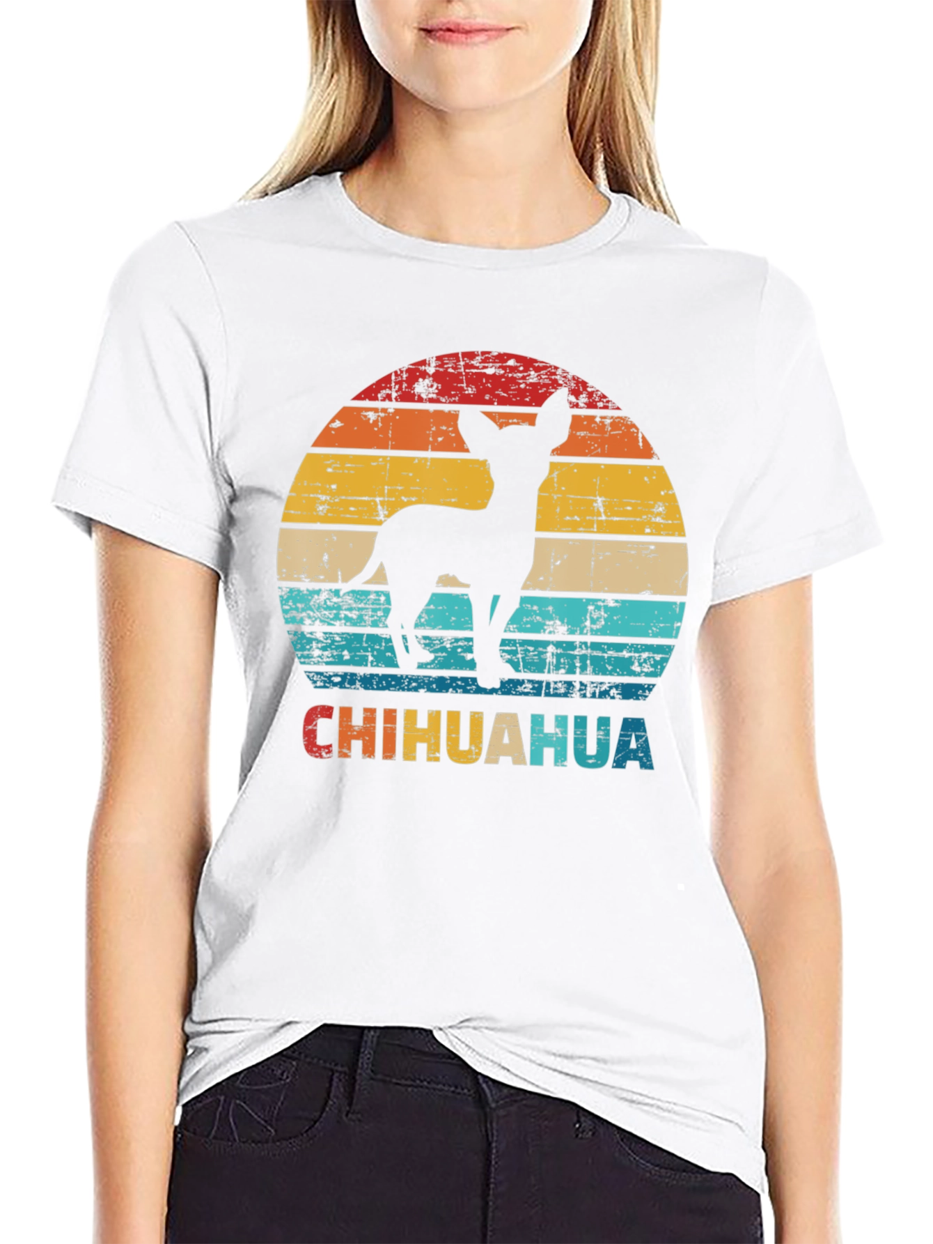 Retro Chihuahua Silhouette Graphic T-Shirt
