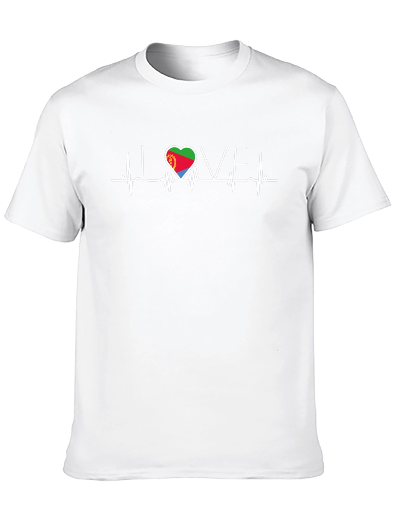 Eritrea Love Heartbeat Black T-Shirt