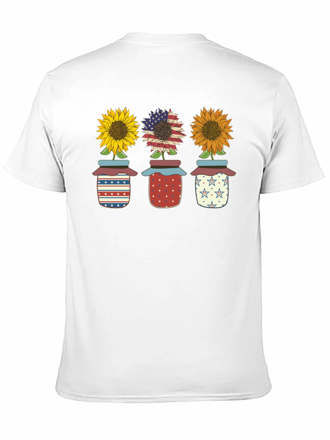 Patriotic Sunflowers in Jars Graphic Tee