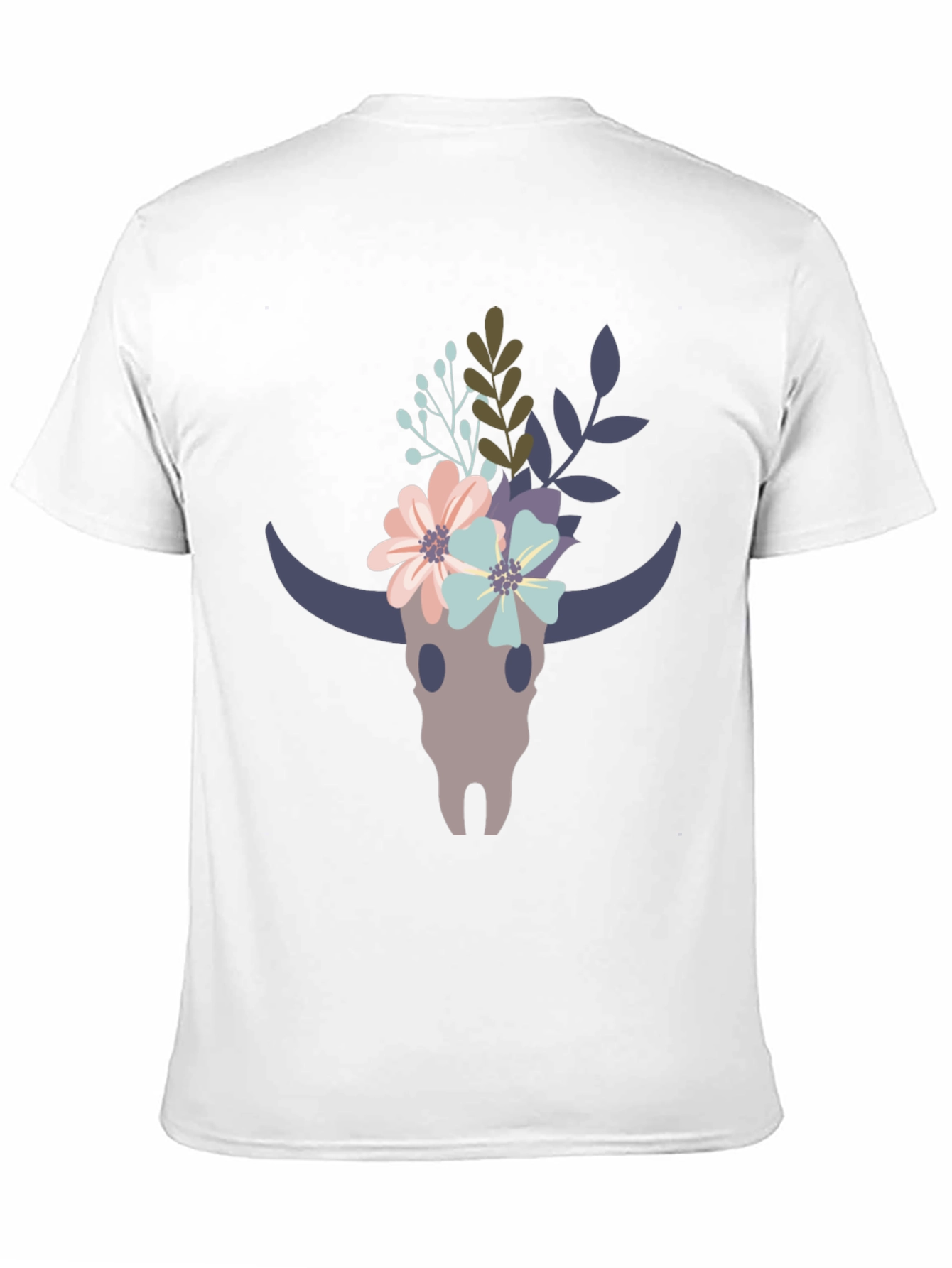 Floral Bull Skull Graphic Tee